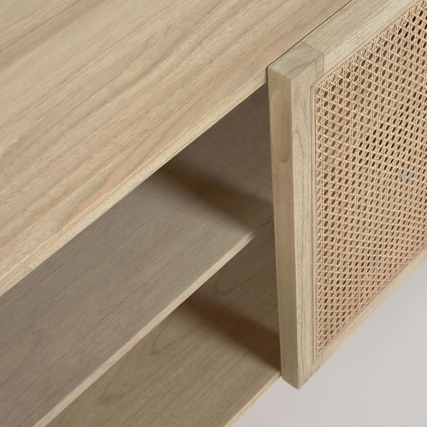 Rexit Sideboard 4 Türen aus Mindimassivholz und -furnier mit Rattan 180 x 78 cm - Image 2