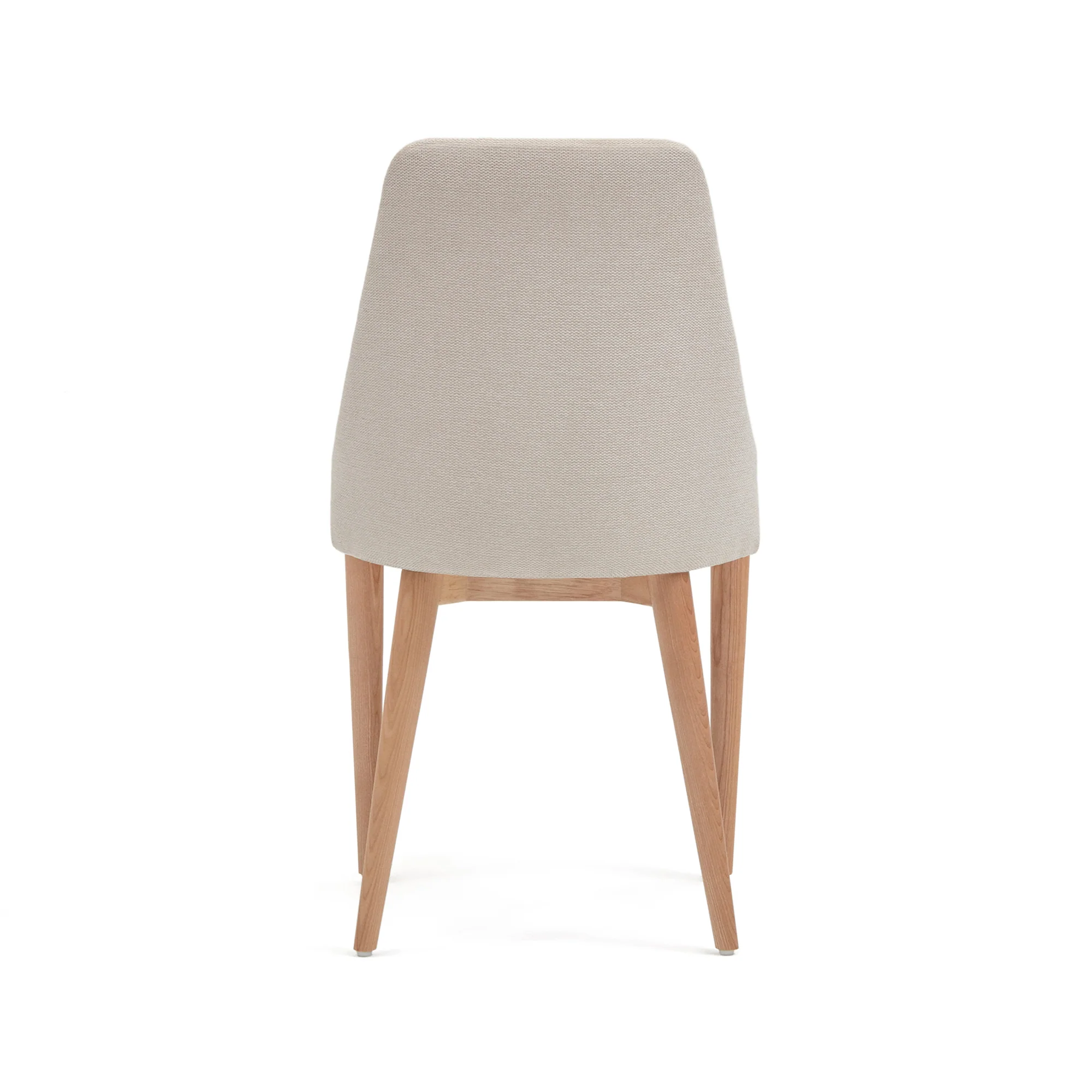 Rosie Stuhl aus beiger Chenille mit Beinen aus massiver Esche mit natürlichem Finish - Image 5
