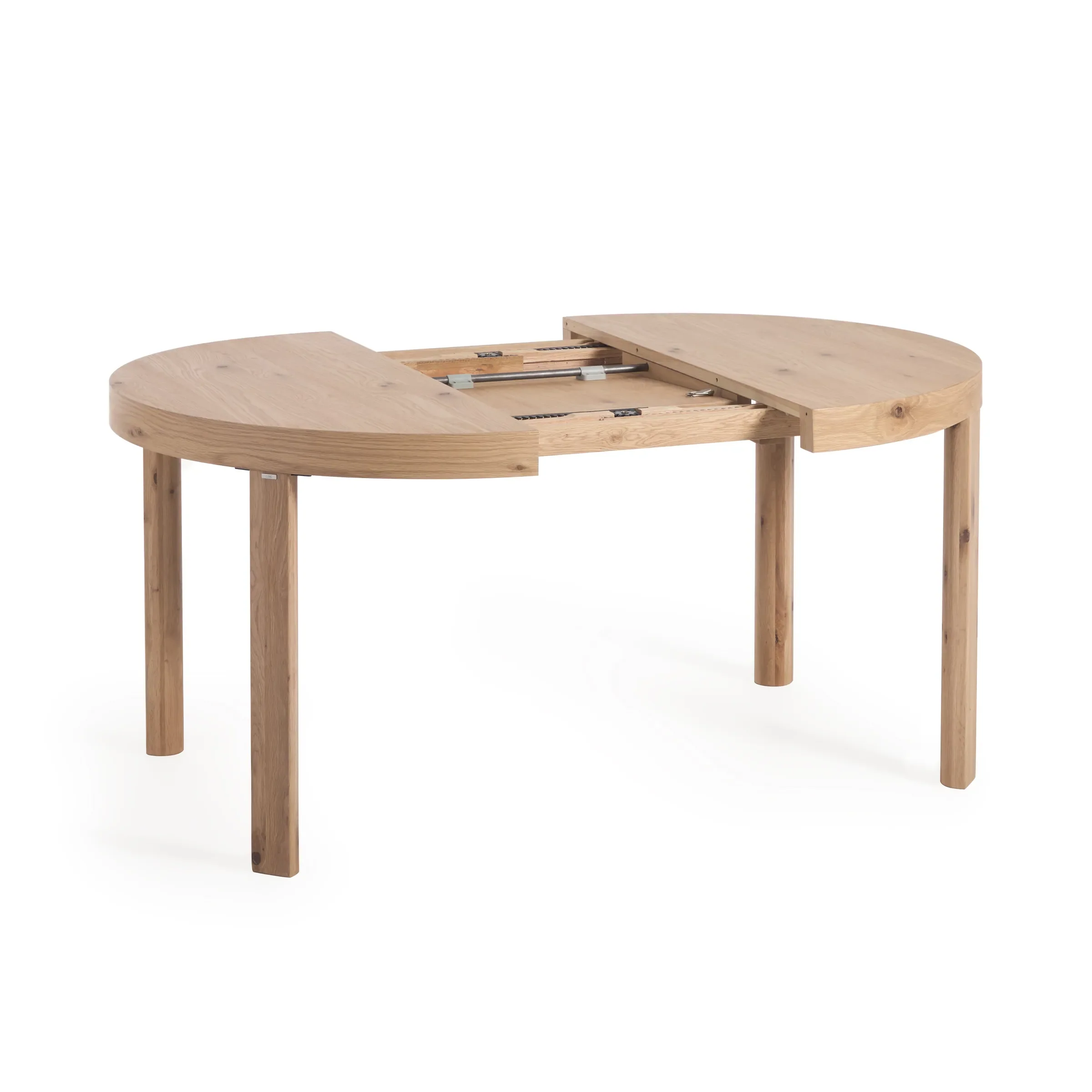 Runder Ausziehtisch aus Eichenfurnier und Beine in Massivholz Ø120(170) x 120 cm - Image 4