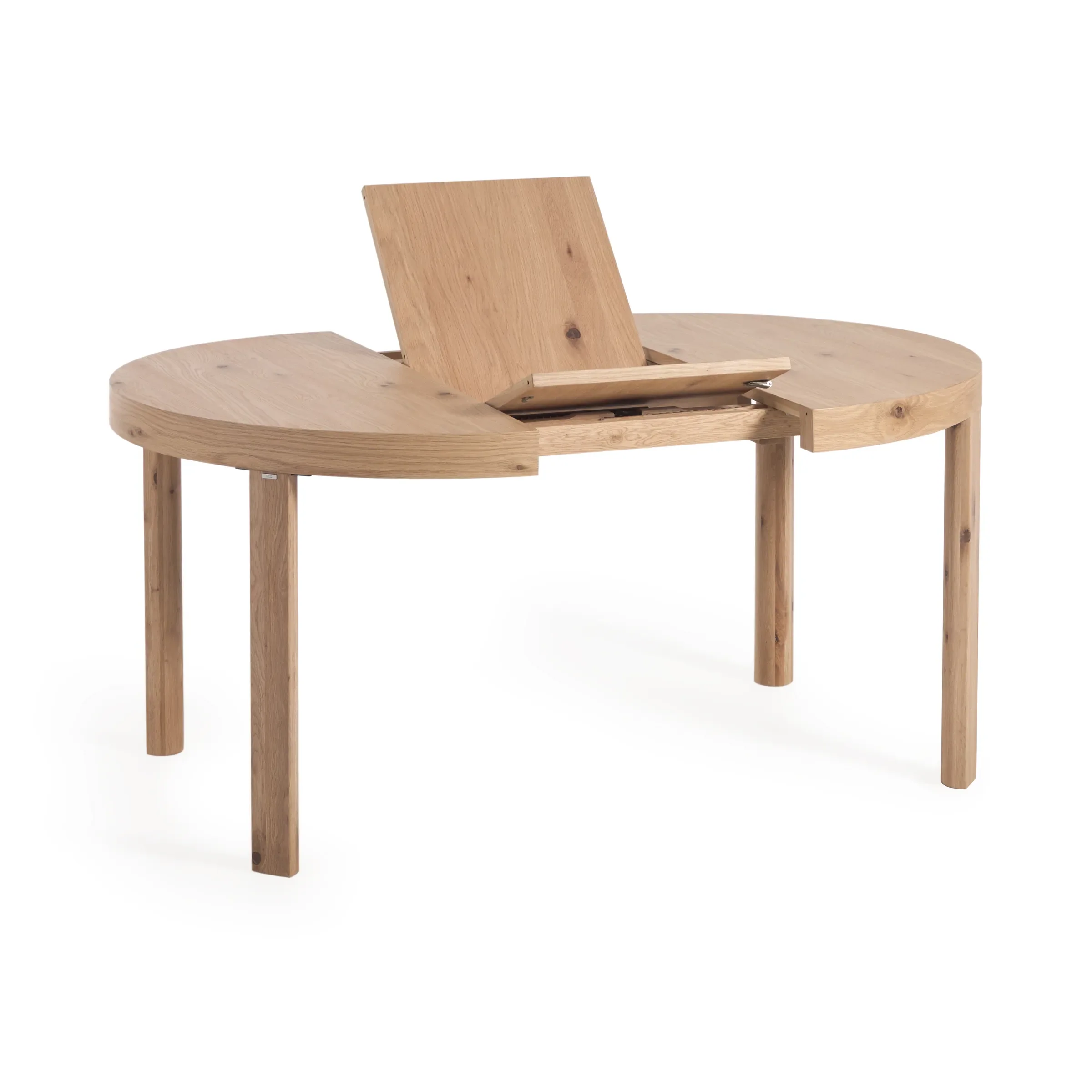 Runder Ausziehtisch aus Eichenfurnier und Beine in Massivholz Ø120(170) x 120 cm - Image 5