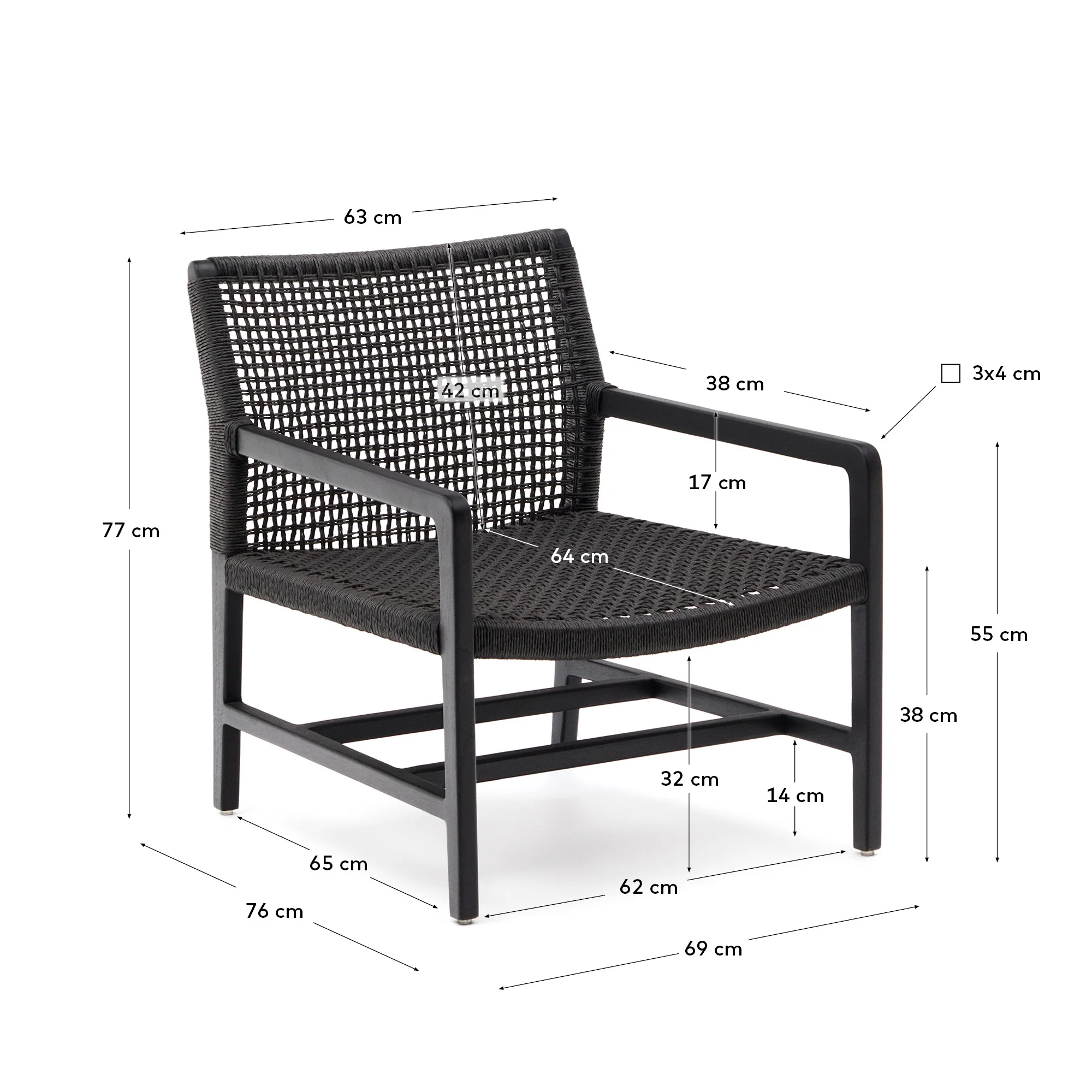 Sabolla Sessel aus massivem Teakholz mit schwarzem Finish - Image 11