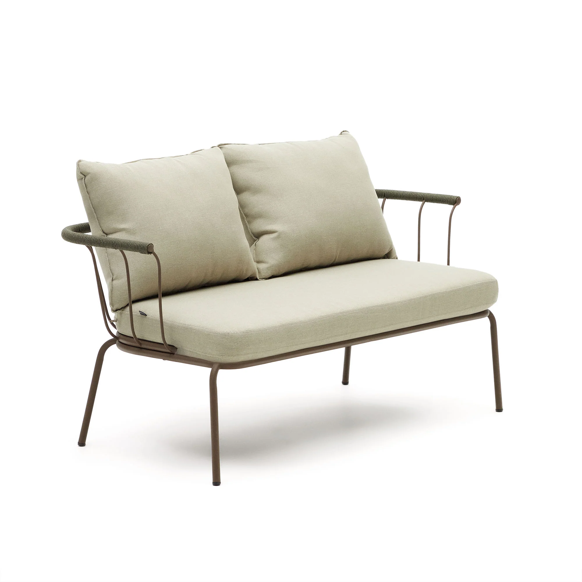 Salguer 2-Sitzer-Sofa aus grünem Seil und Stahl in Braun 134 cm - Image 5