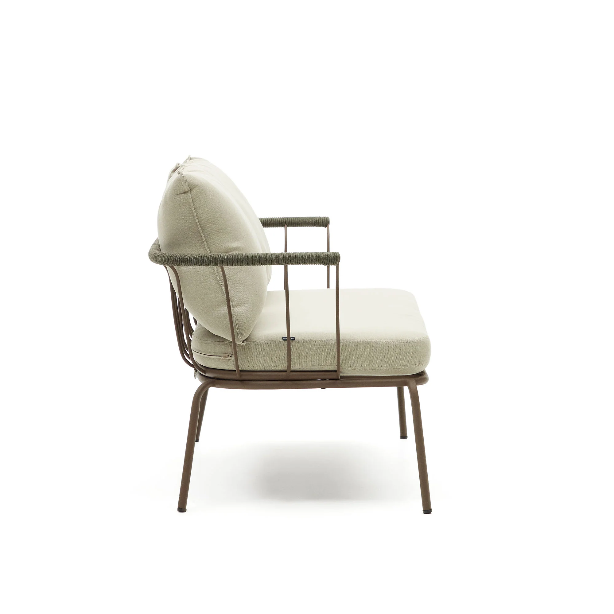 Salguer 2-Sitzer-Sofa aus grünem Seil und Stahl in Braun 134 cm - Image 6