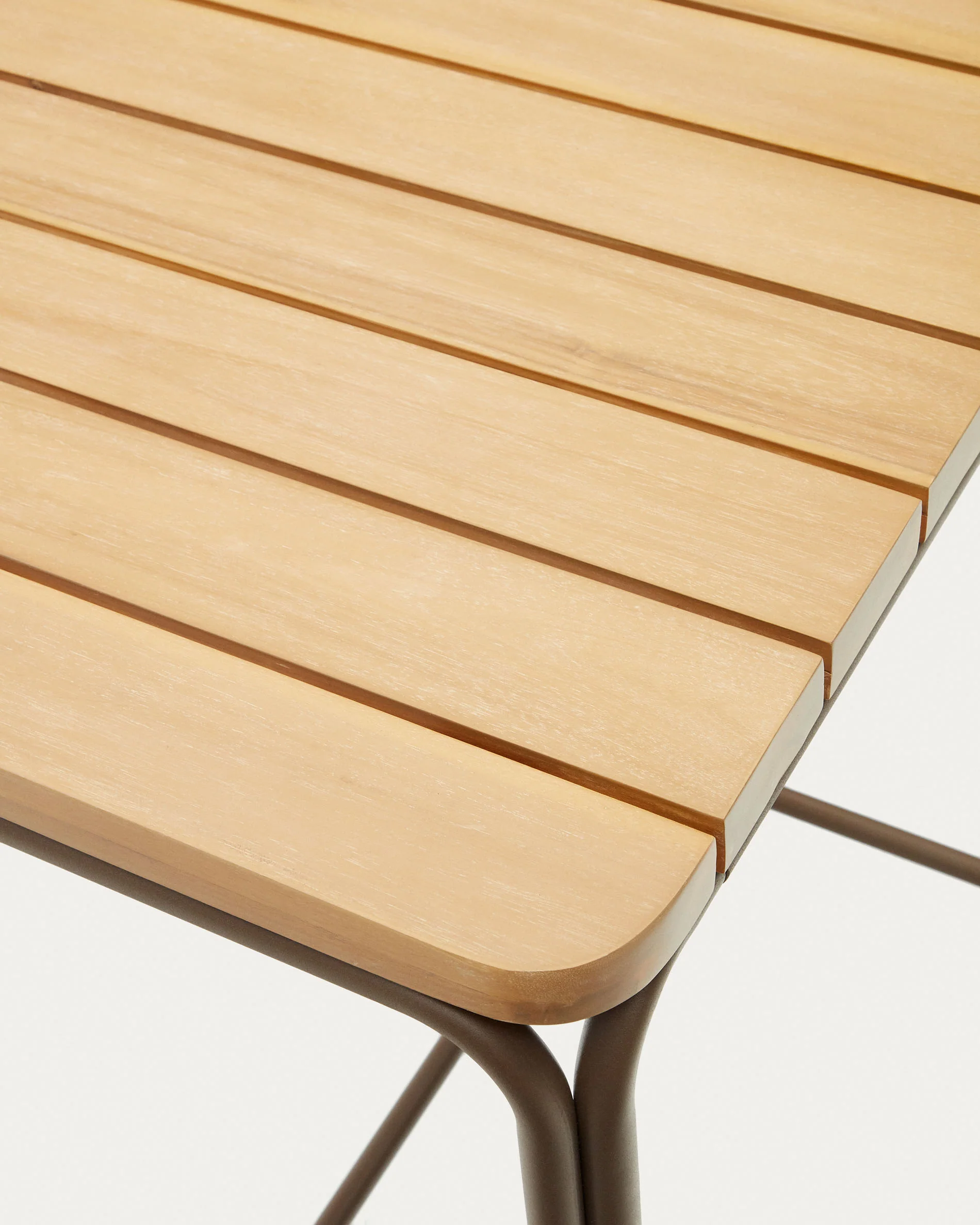 Salguer Hochtisch Outdoor massives Akazienholz Stahl in Braun 70 x 70 cm FSC 100% - Image 6