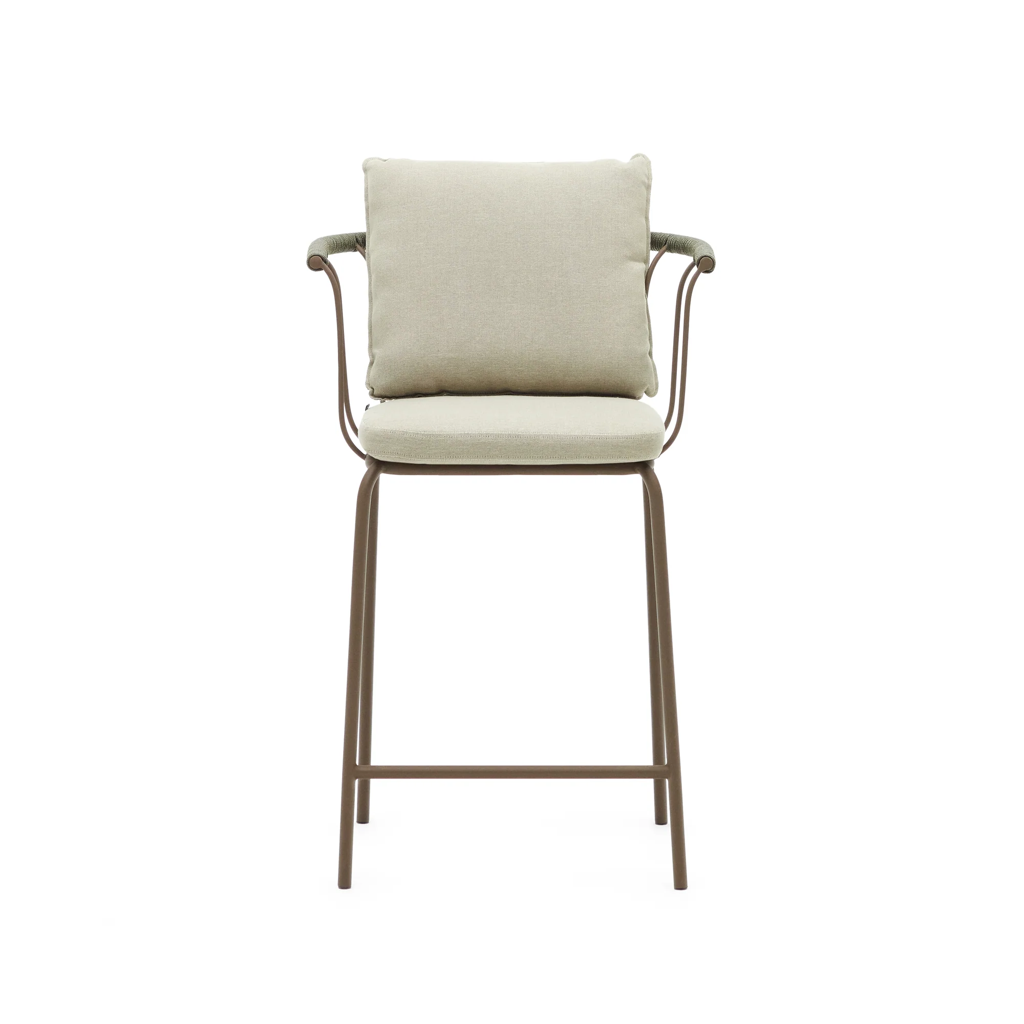 Salguer stapelbarer Hocker aus Seil und Stahl mit Finish in Braun 66 cm - Image 7