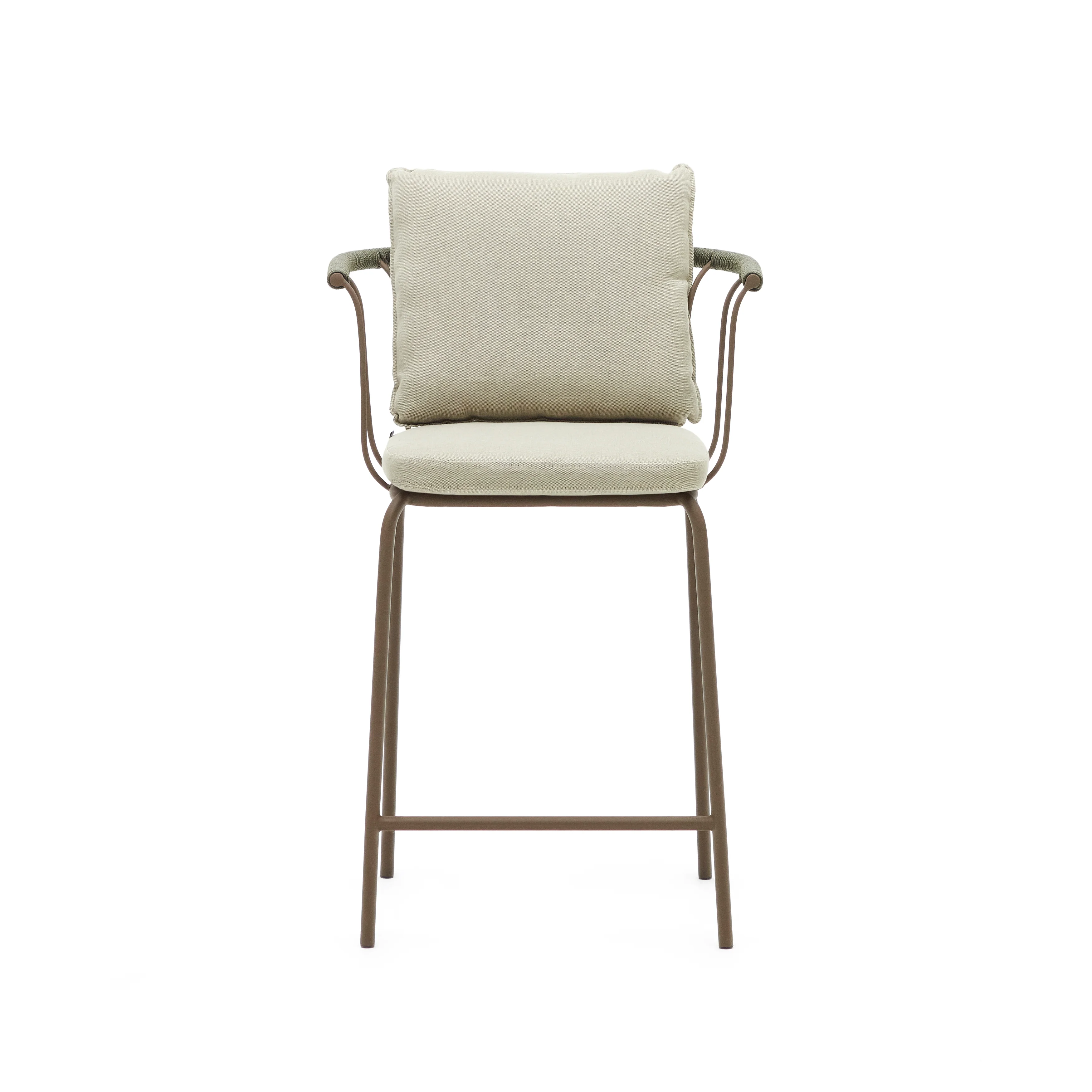 Salguer stapelbarer Hocker aus Seil und Stahl mit Finish in Braun 66 cm - Image 8