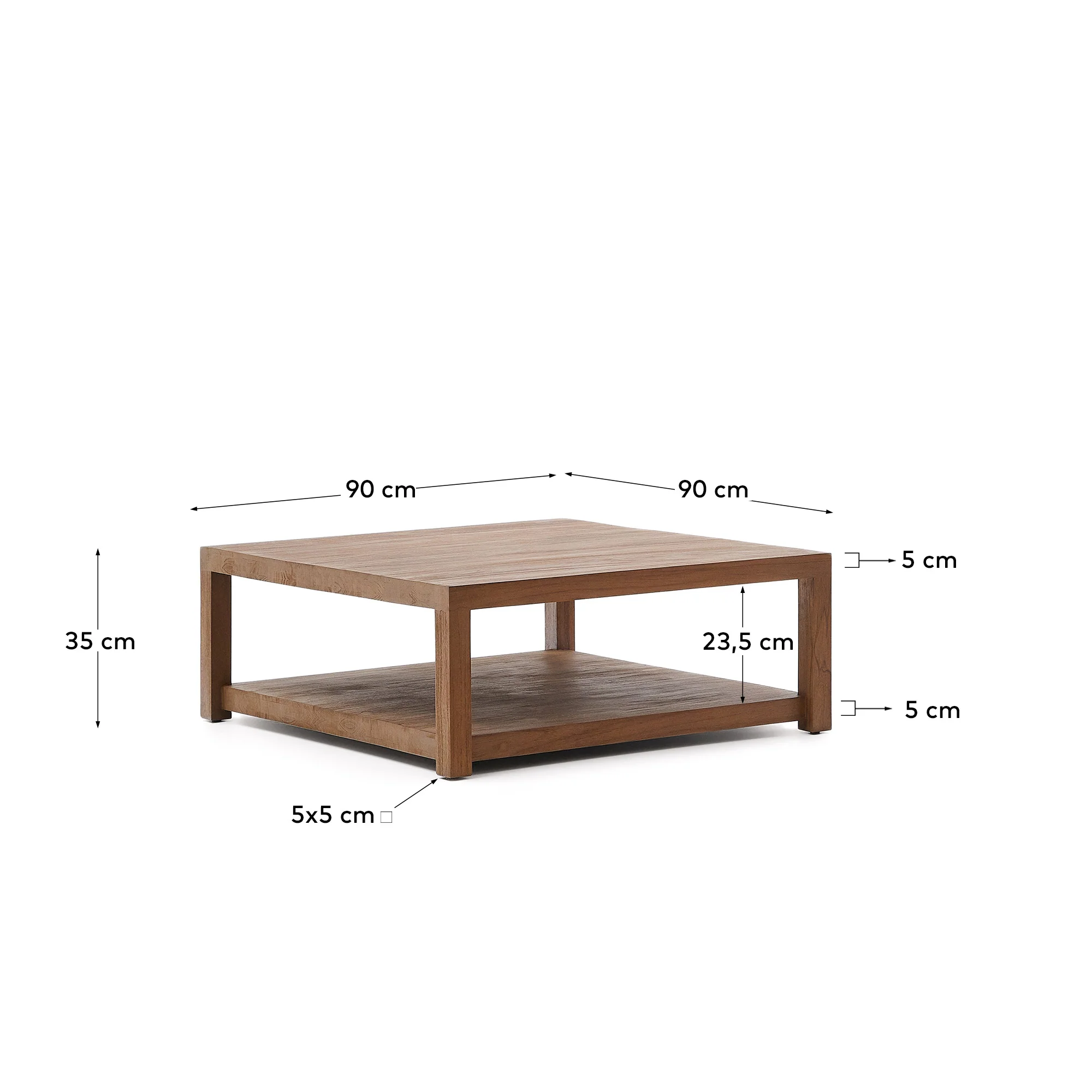 Sashi Beistelltisch aus massivem Teakholz 90 x 90 cm - Image 3