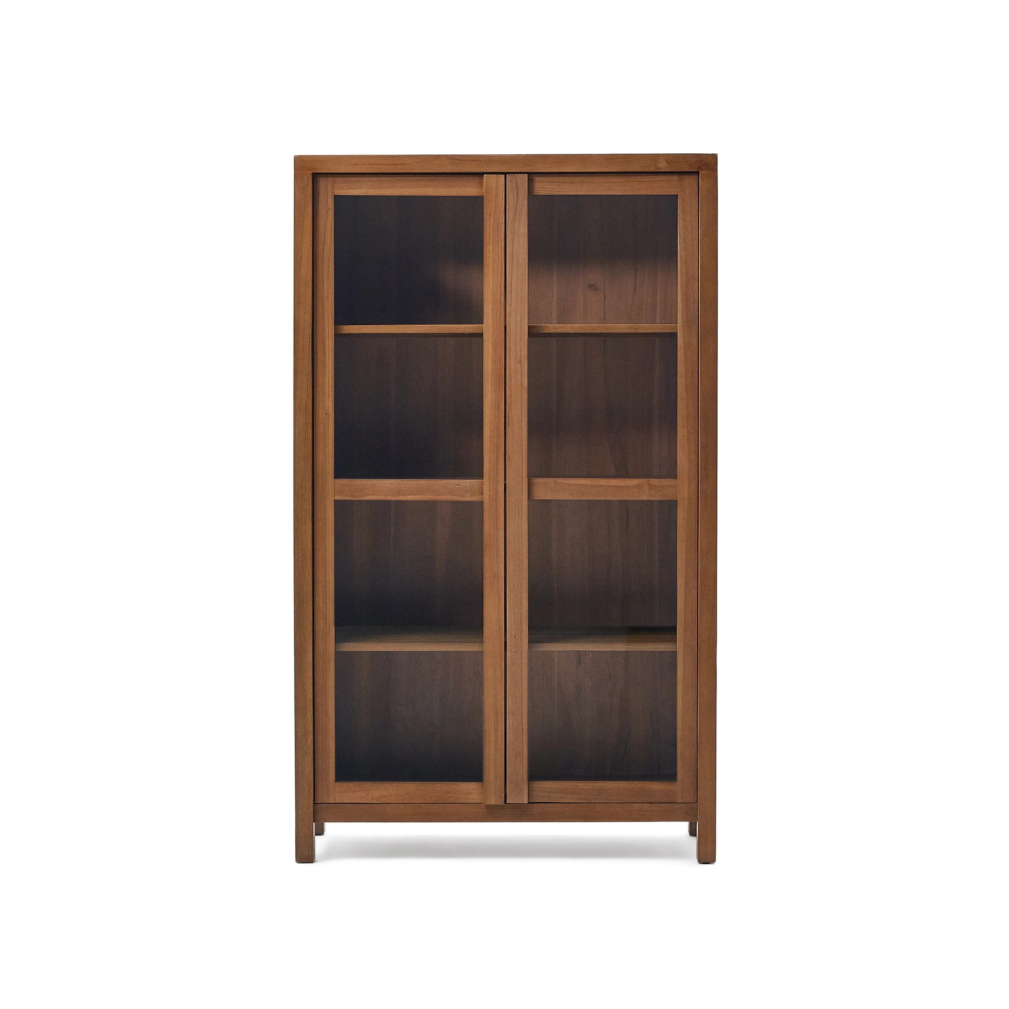 Sashi Vitrine aus massivem Teakholz 110 x 185 cm