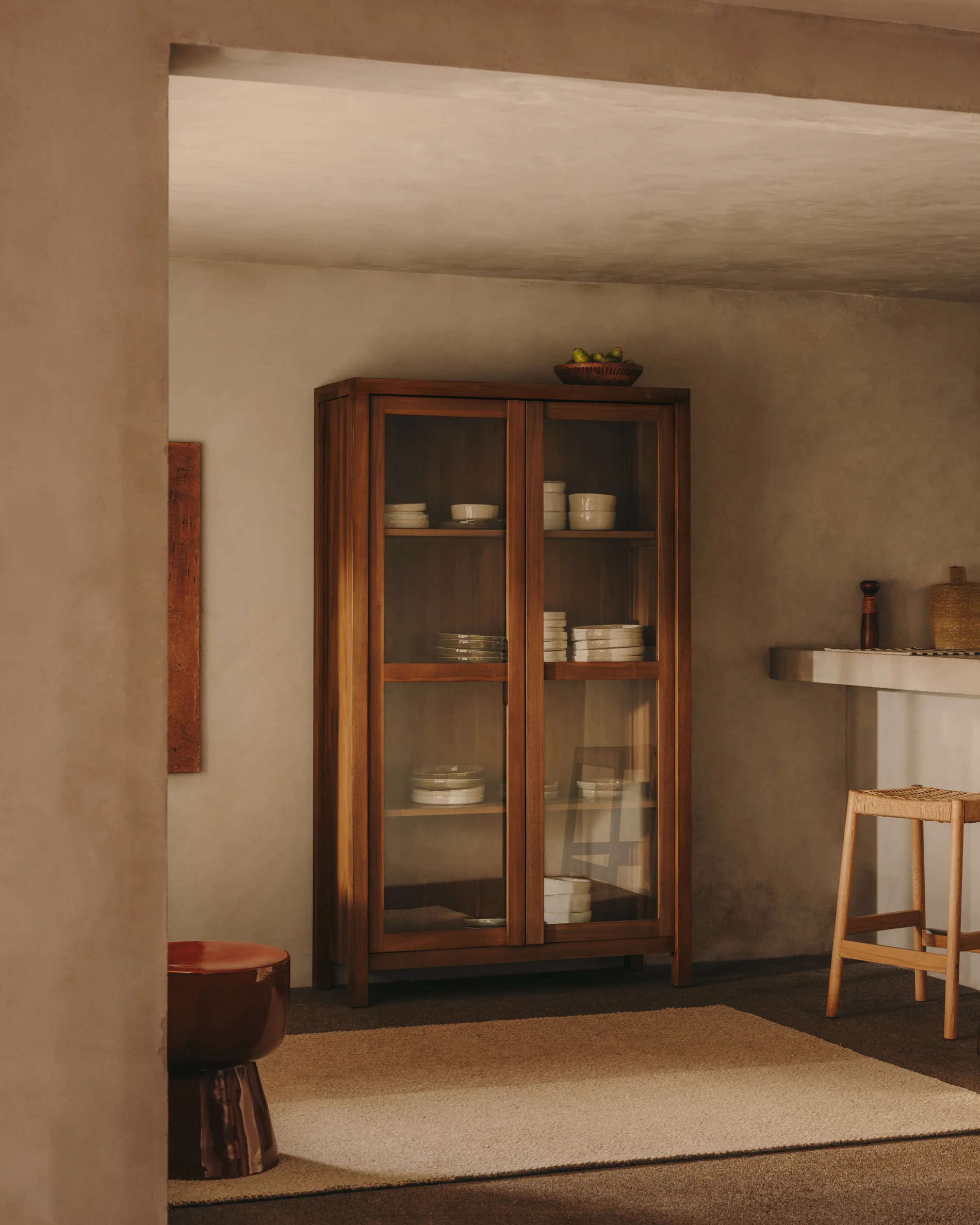 Sashi Vitrine aus massivem Teakholz 110 x 185 cm - Image 2