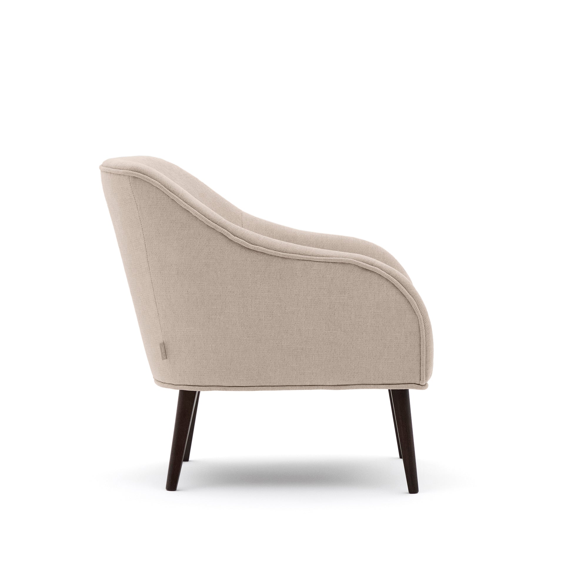 Sessel Bobly in Beige mit massivem Eschenholz mit Wenge-Finish - Image 2