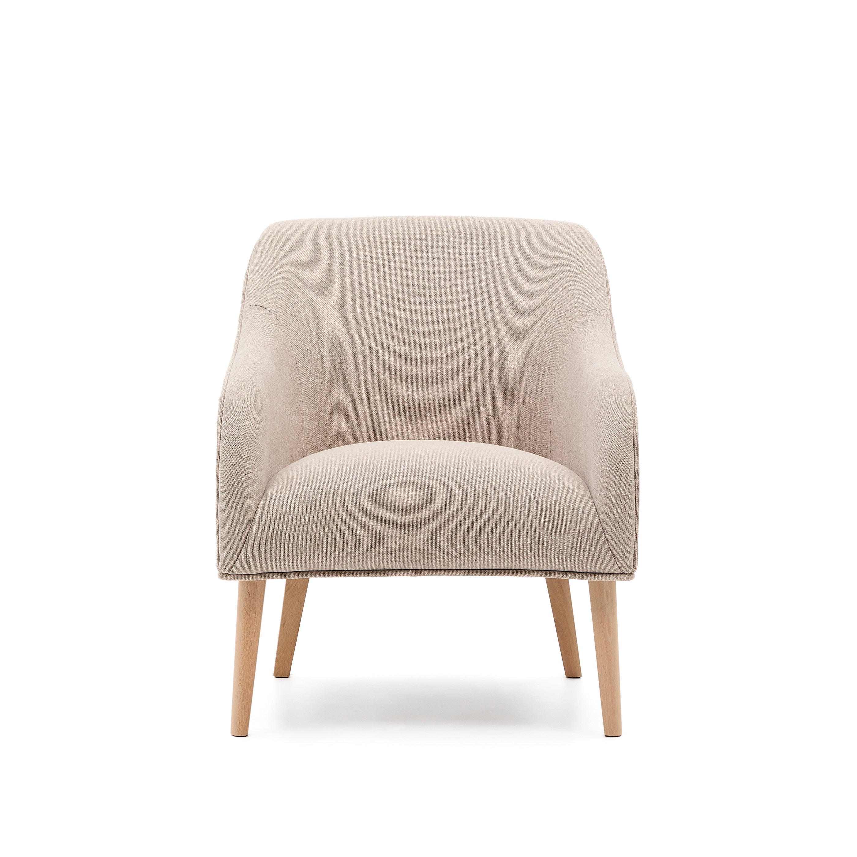 Sessel Bobly in Beige und massivem Buchenholz mit natürlichem Finish - Image 6