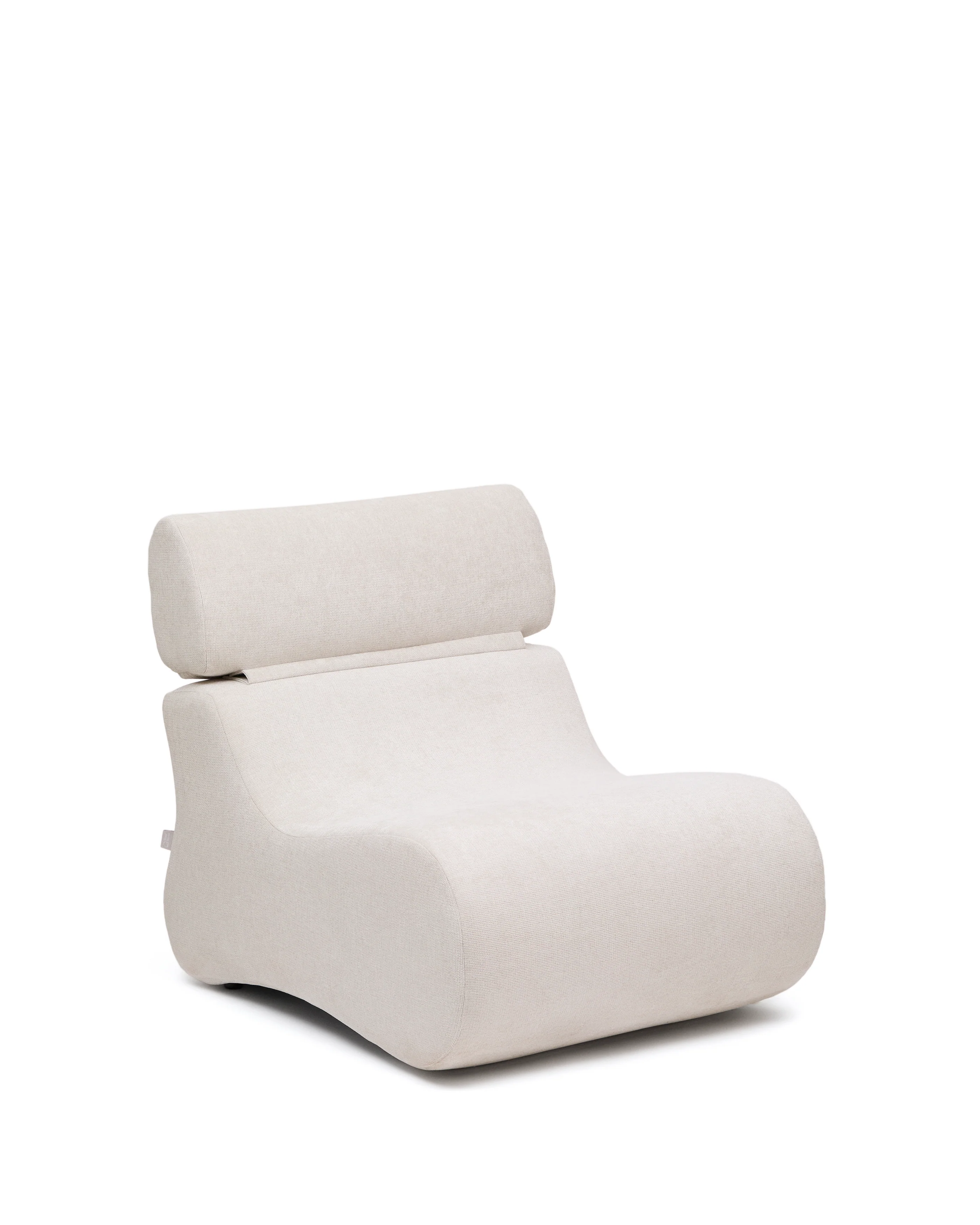 Sessel Club aus perlmuttfarbener Chenille
