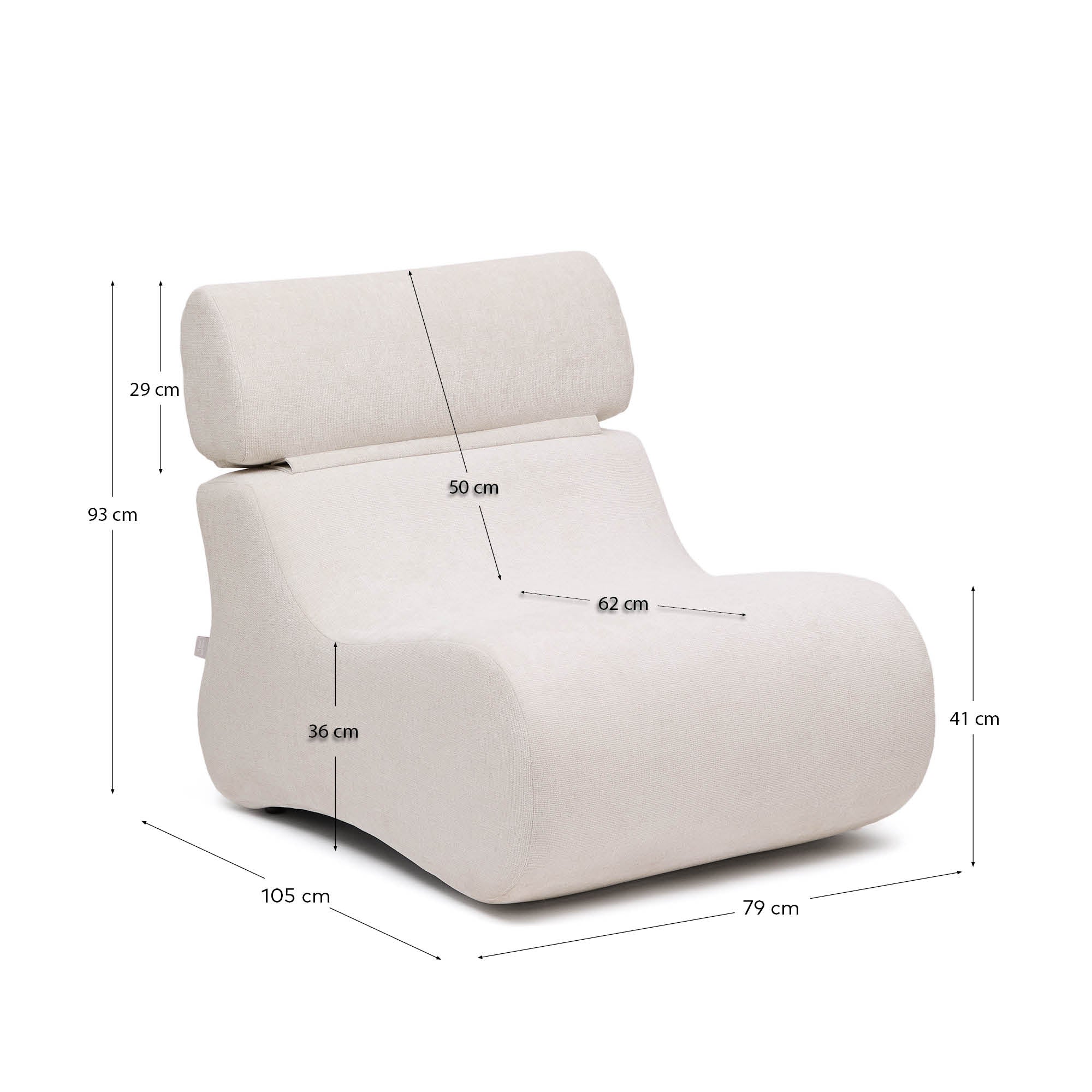 Sessel Club aus perlmuttfarbener Chenille - Image 2