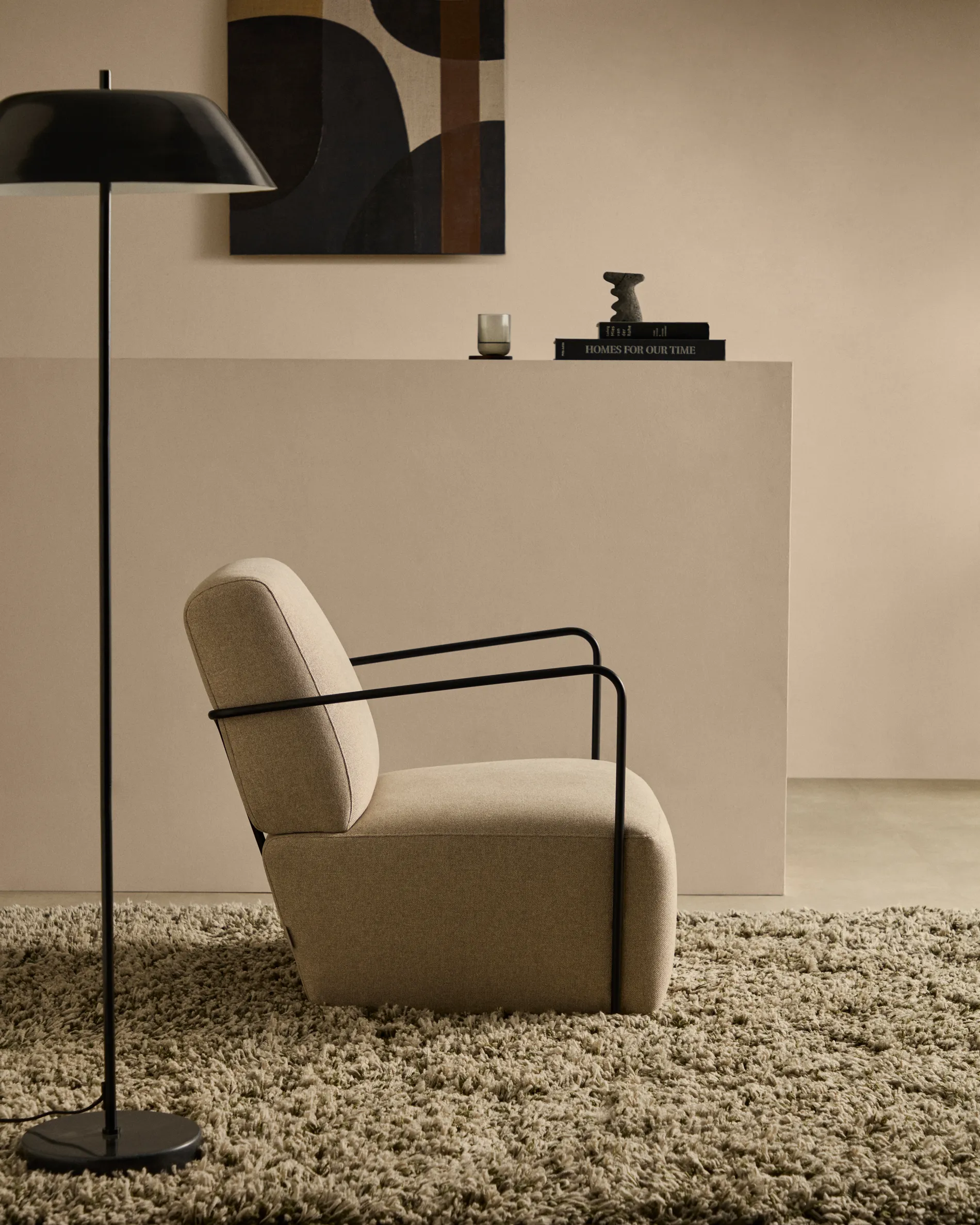 Sessel Gamer in Beige und Metall mit mattschwarzer Lackierung - Image 2