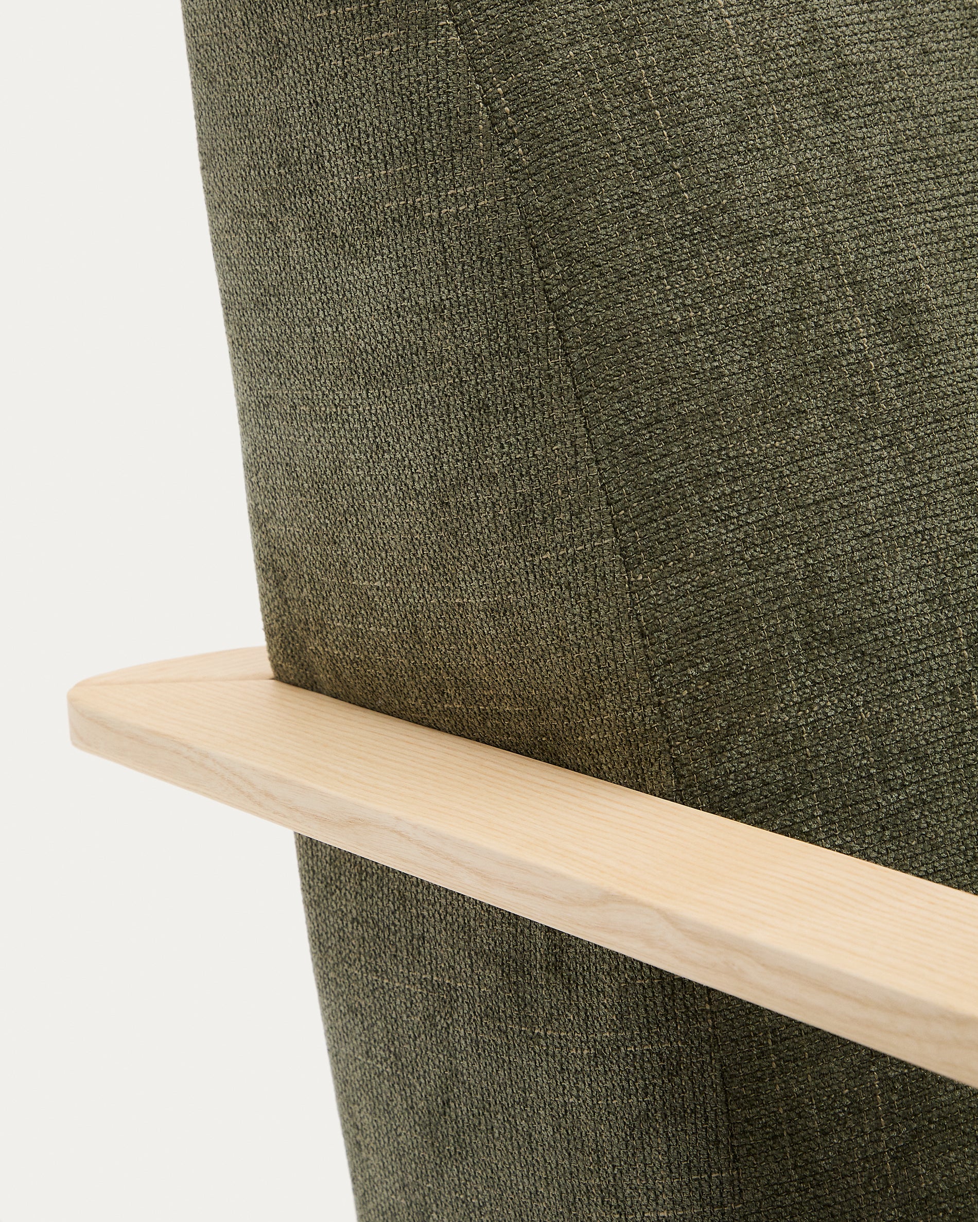 Sessel Meghan aus grünem Chenille und massivem Eschenholz mit natürlichem Finish - Image 12