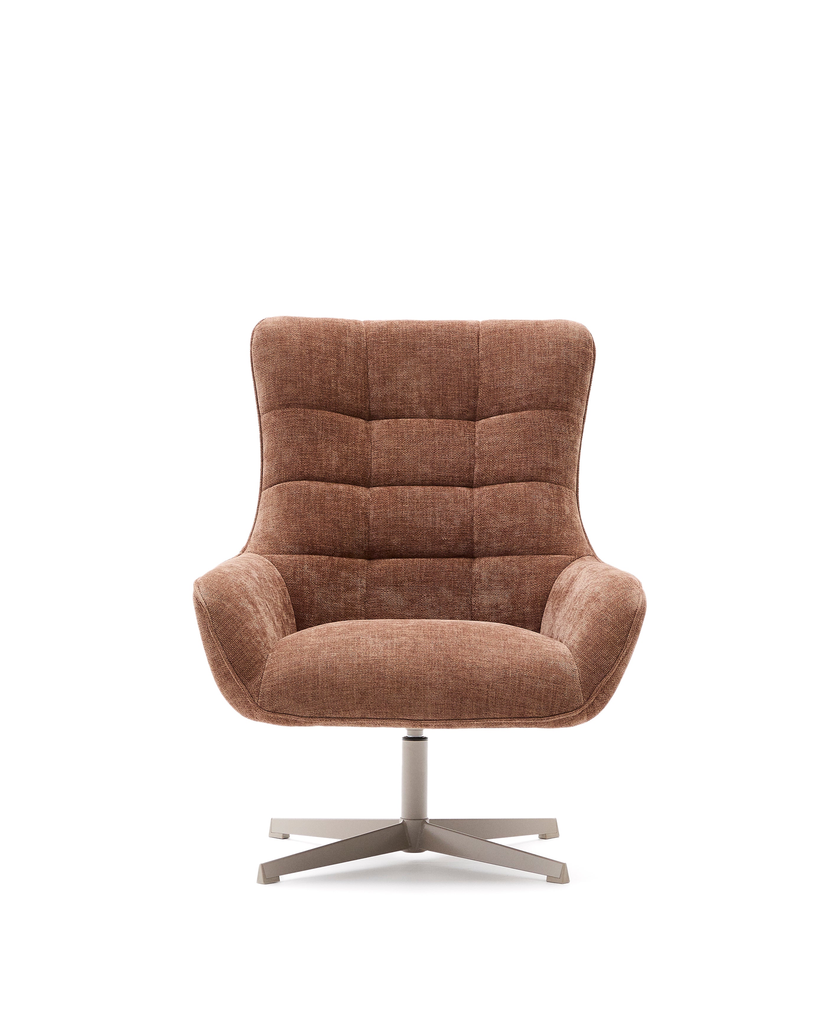 Sessel Teryl aus hellbrauner Chenille und Metall mit grauer Oberfläche FSC 100% - Image 4