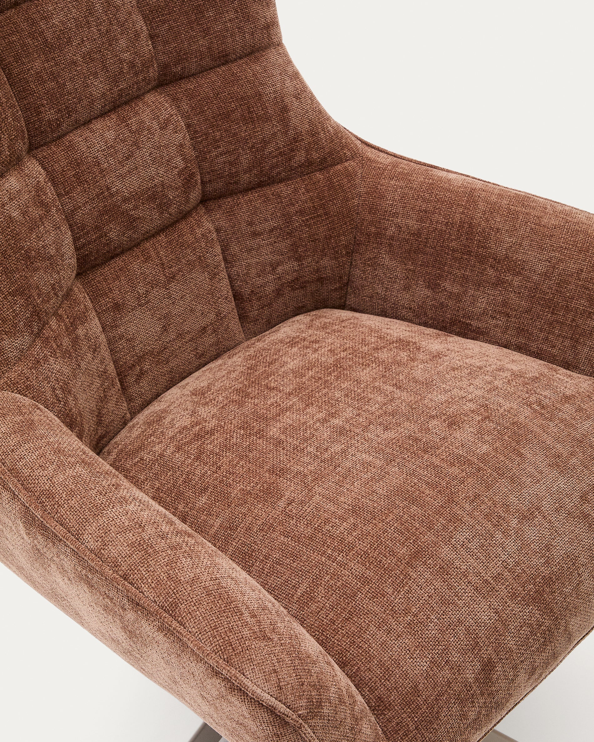 Sessel Teryl aus hellbrauner Chenille und Metall mit grauer Oberfläche FSC 100% - Image 6