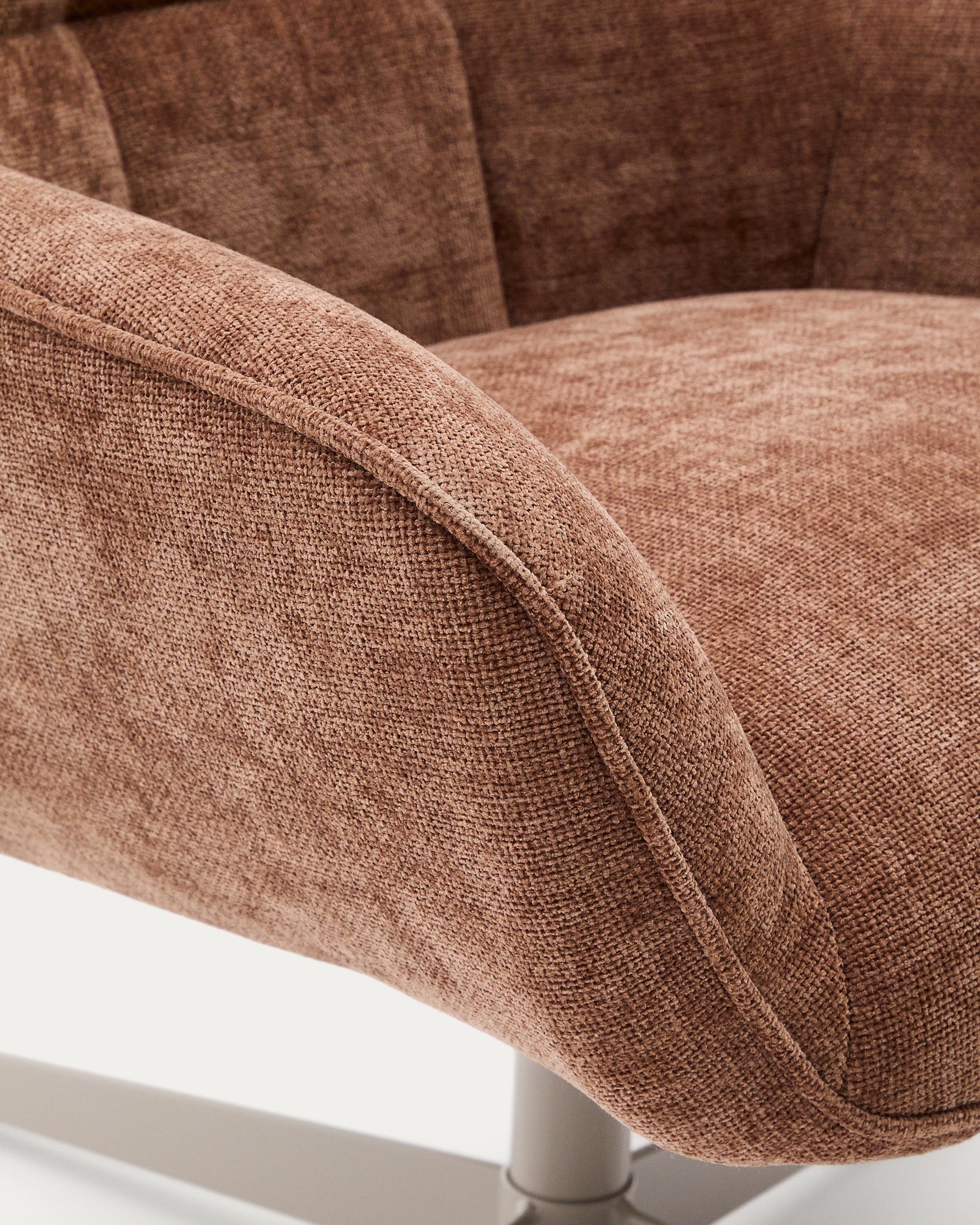 Sessel Teryl aus hellbrauner Chenille und Metall mit grauer Oberfläche FSC 100% - Image 7