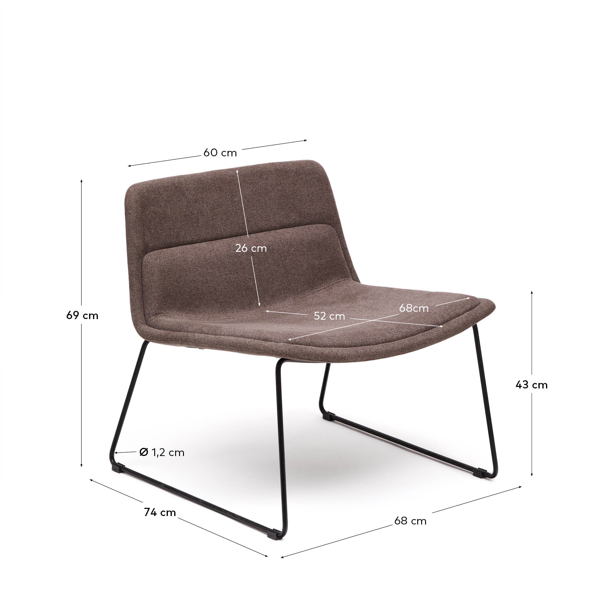 Sessel Zahara aus braunem Stahl mit schwarzem Finish FSC 100% - Image 10