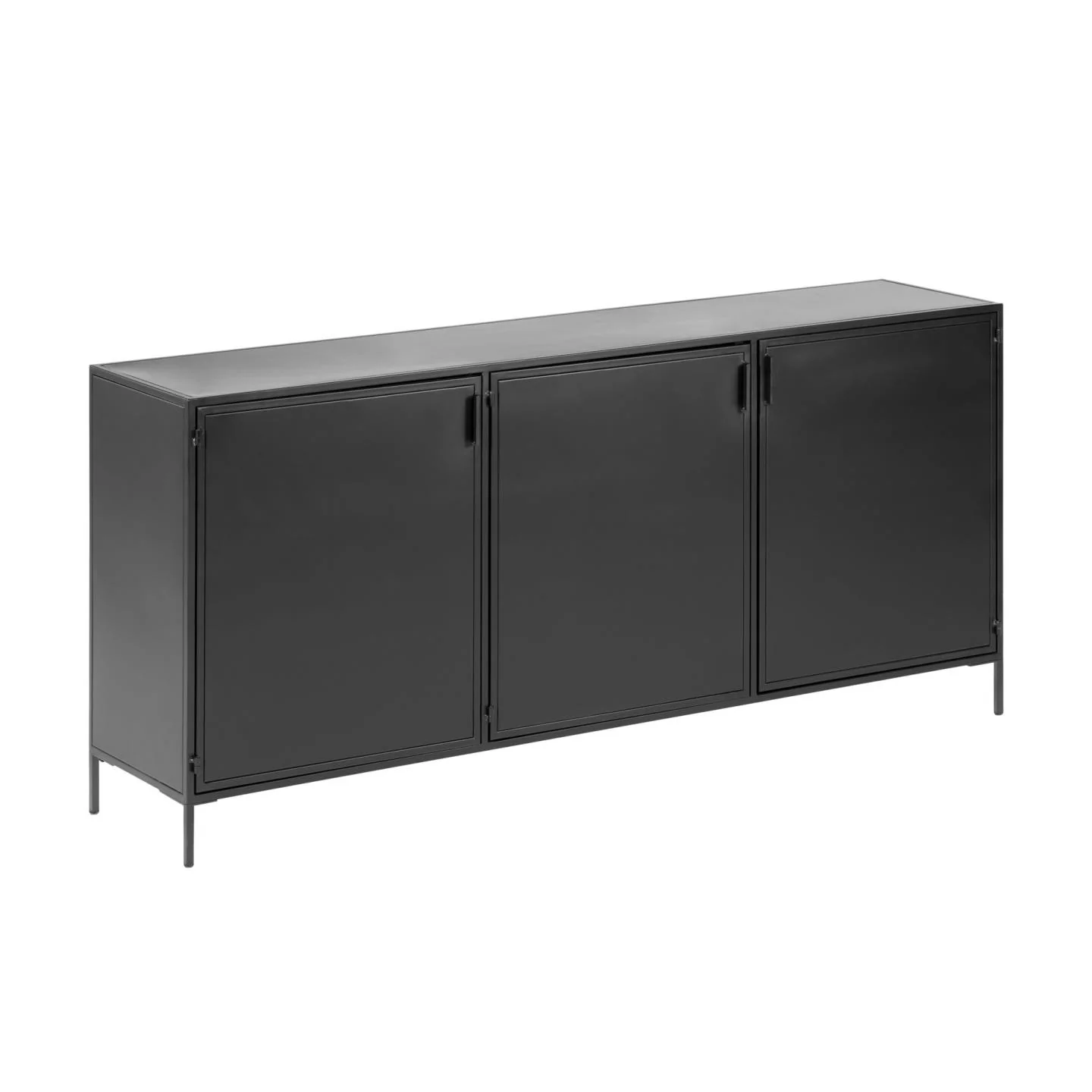 Shantay Sideboard 3 Türen aus Stahl mit Finish in Schwarz 160 x 72 cm
