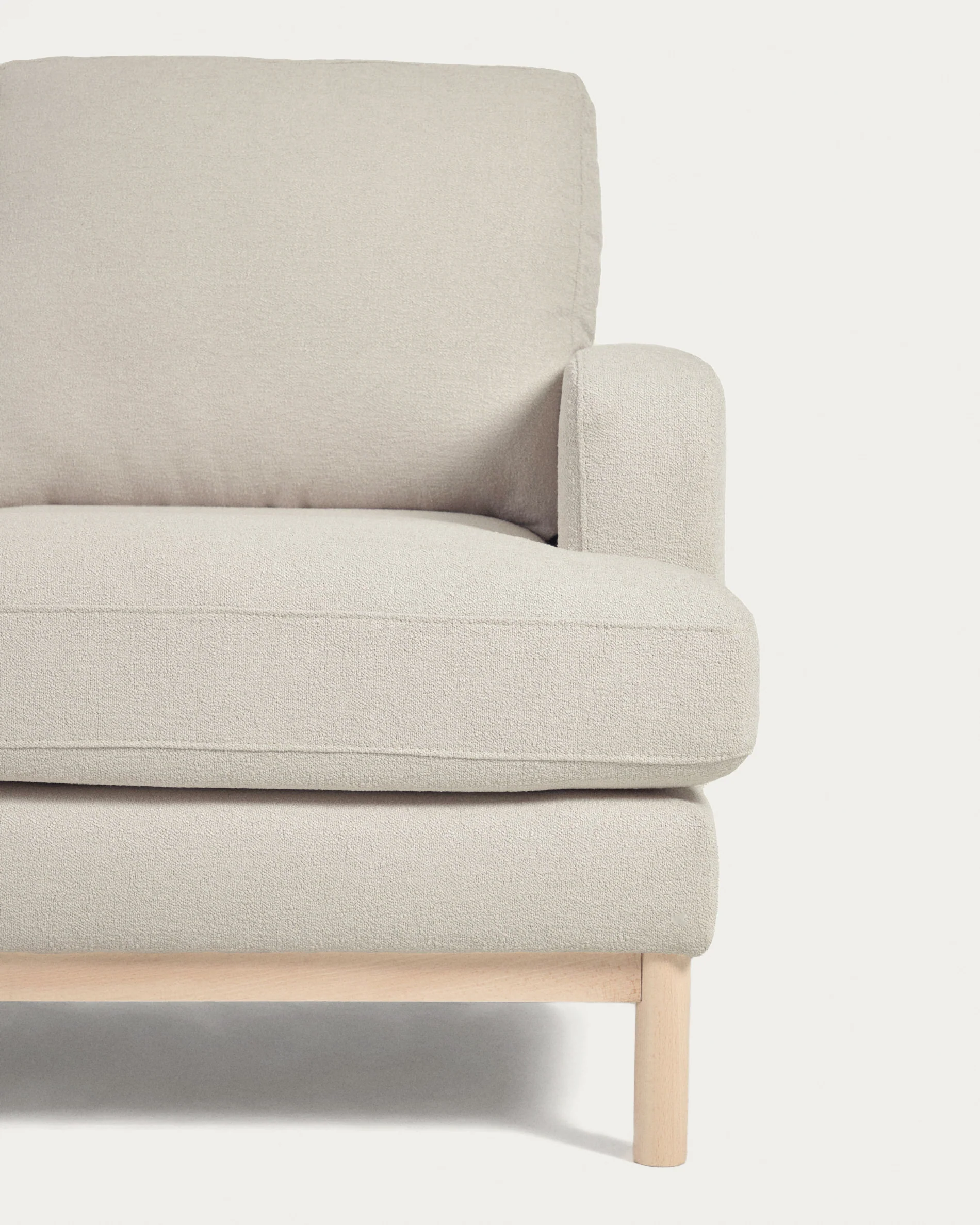 Sofa Mihaela für 3 Sitzer mit Chaise Longue links aus Bouclé-Bezug in Weiß 264 cm - Image 9