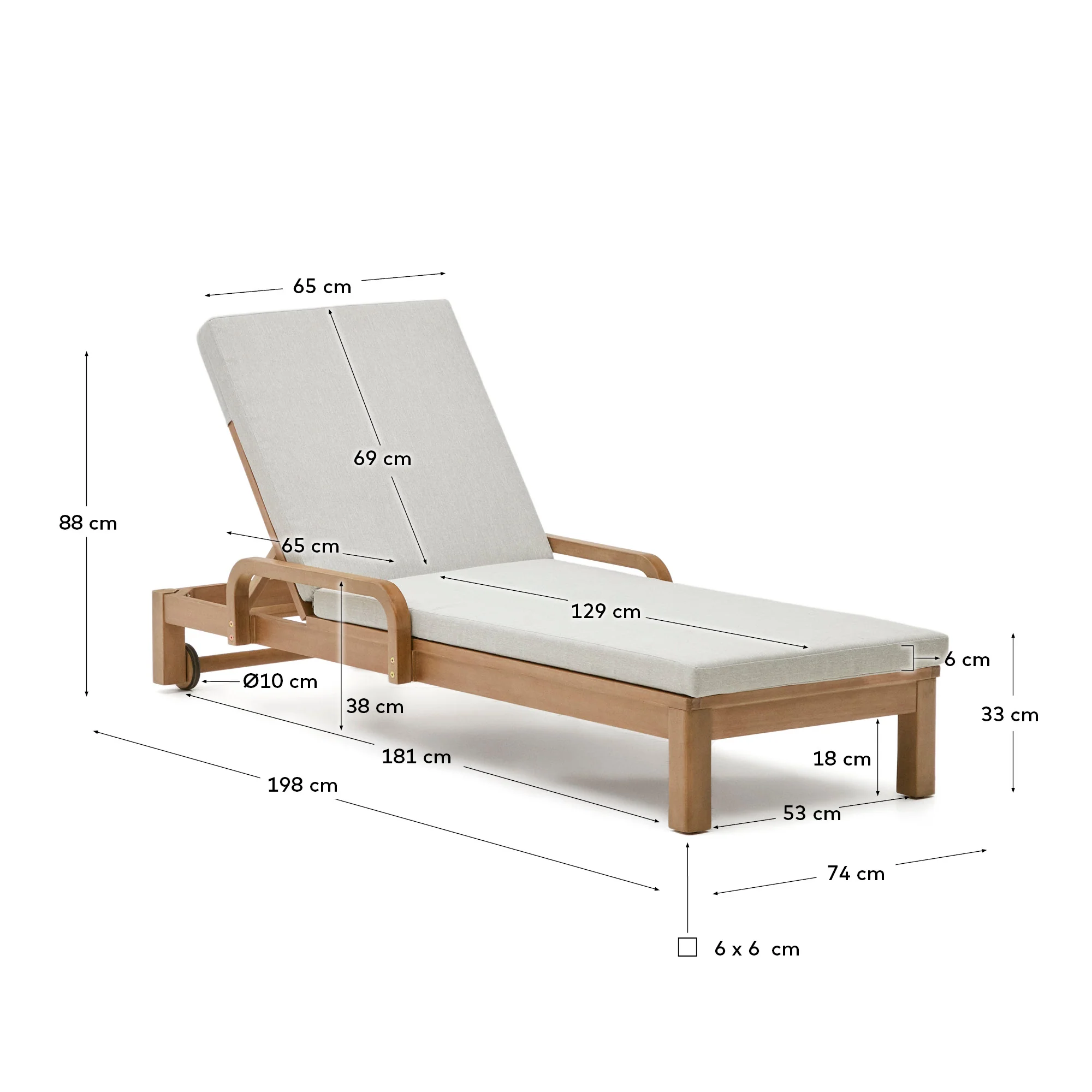 Sonsaura Liege aus massivem Eukalyptusholz 100 % FSC - Image 6