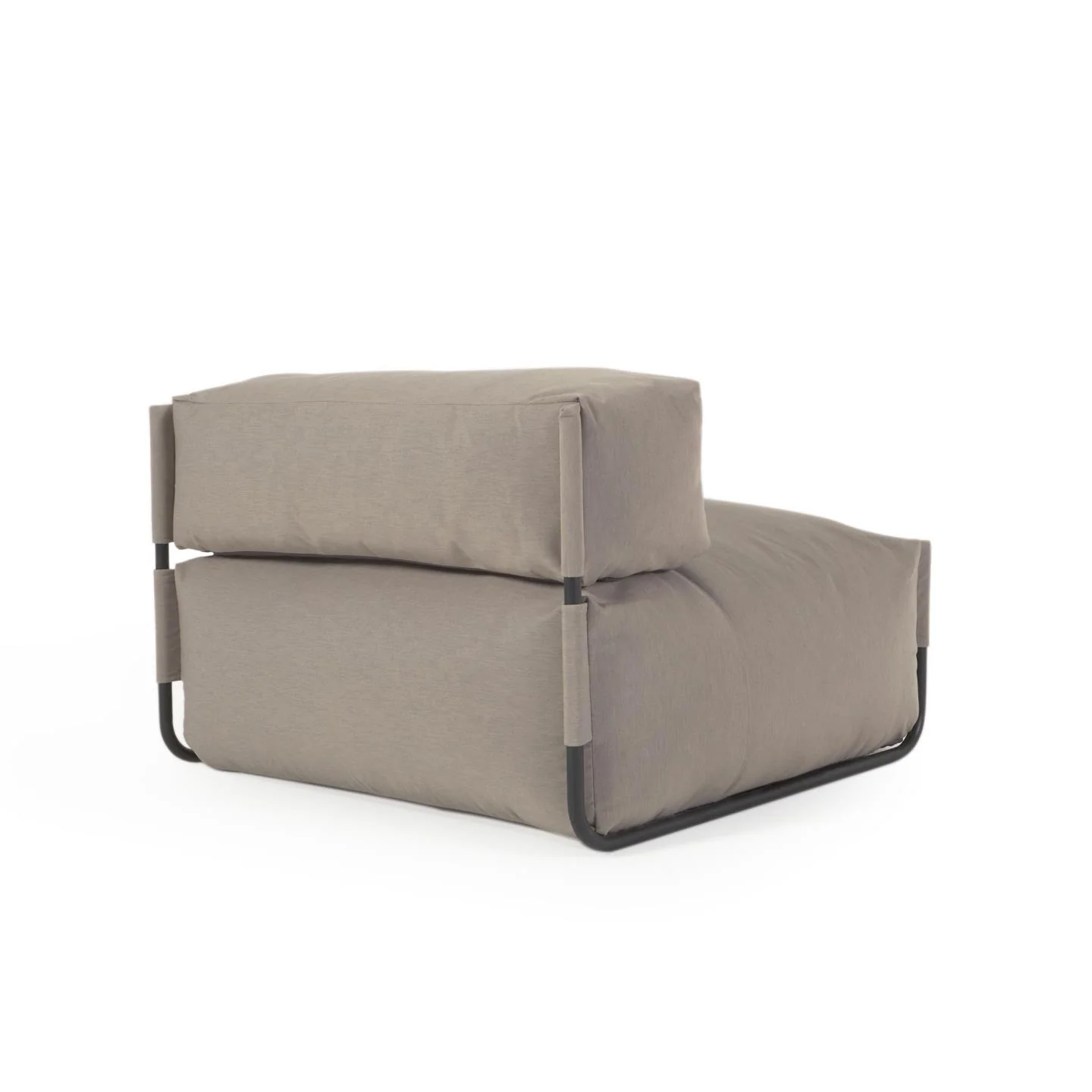 Square Puff Modularsofa m. Rückenlehne 100% outdoor grün und Aluminium schwarz 101 x 101cm - Image 7