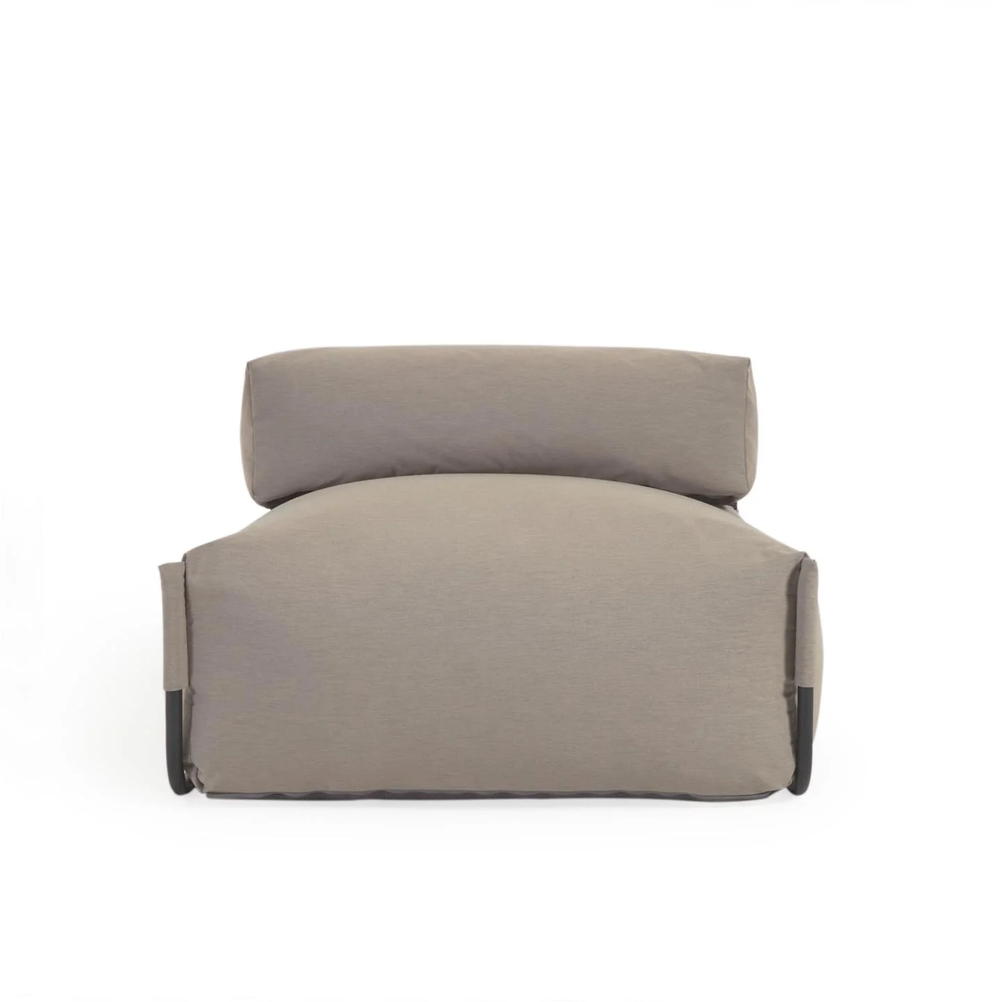 Square Puff Modularsofa m. Rückenlehne 100% outdoor grün und Aluminium schwarz 101 x 101cm - Image 9