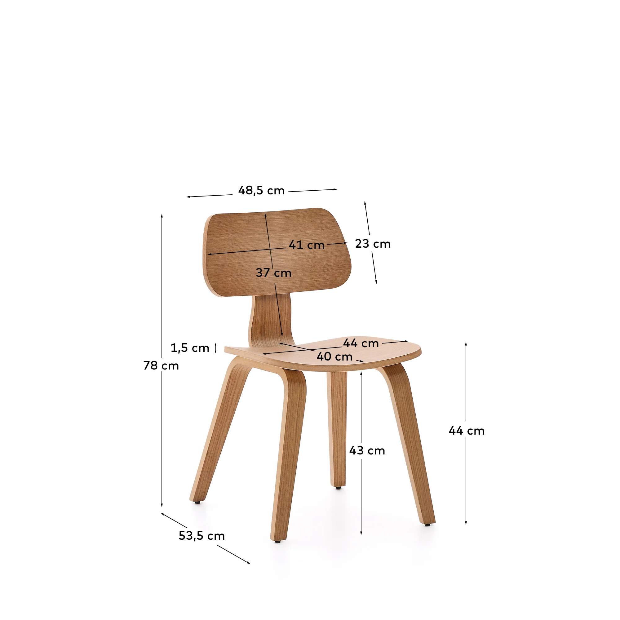 Stuhl Gena aus Eichenfurnier und Kautschukholz - Image 6