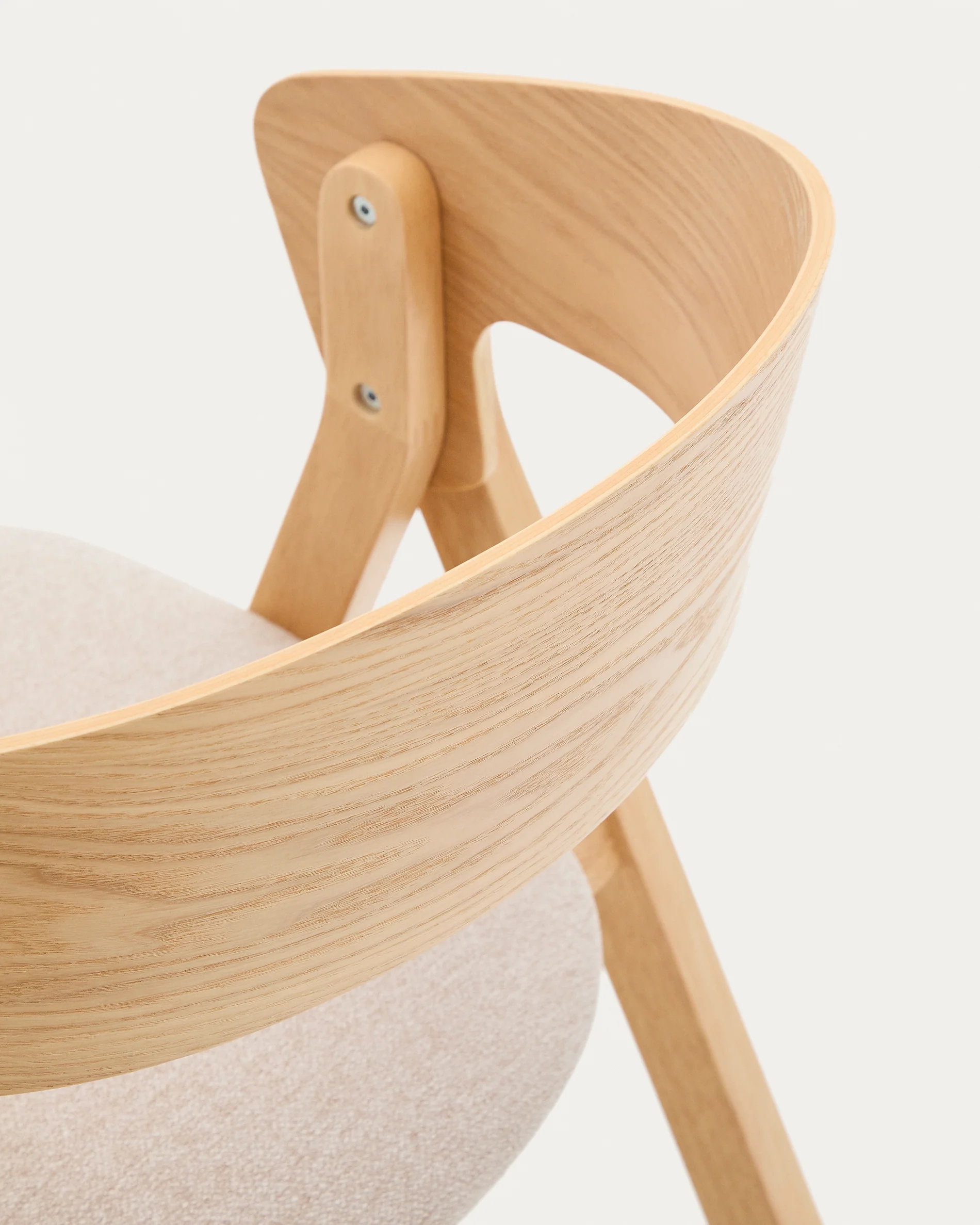 Stuhl Godia aus Eschefurnier und massivem Kautschukholz mit naturfarbenem Finish und beigefarbener Chenille - Image 14