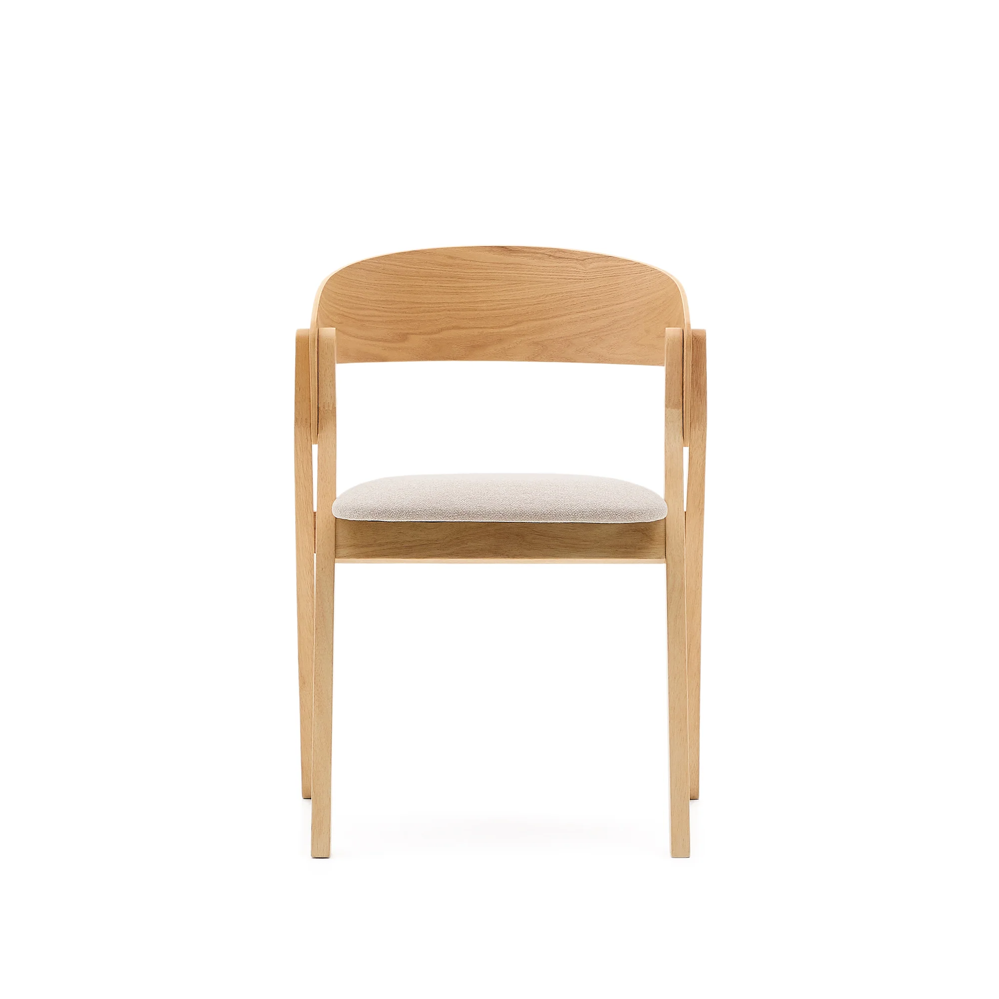 Stuhl Godia aus Eschefurnier und massivem Kautschukholz mit naturfarbenem Finish und beigefarbener Chenille - Image 7