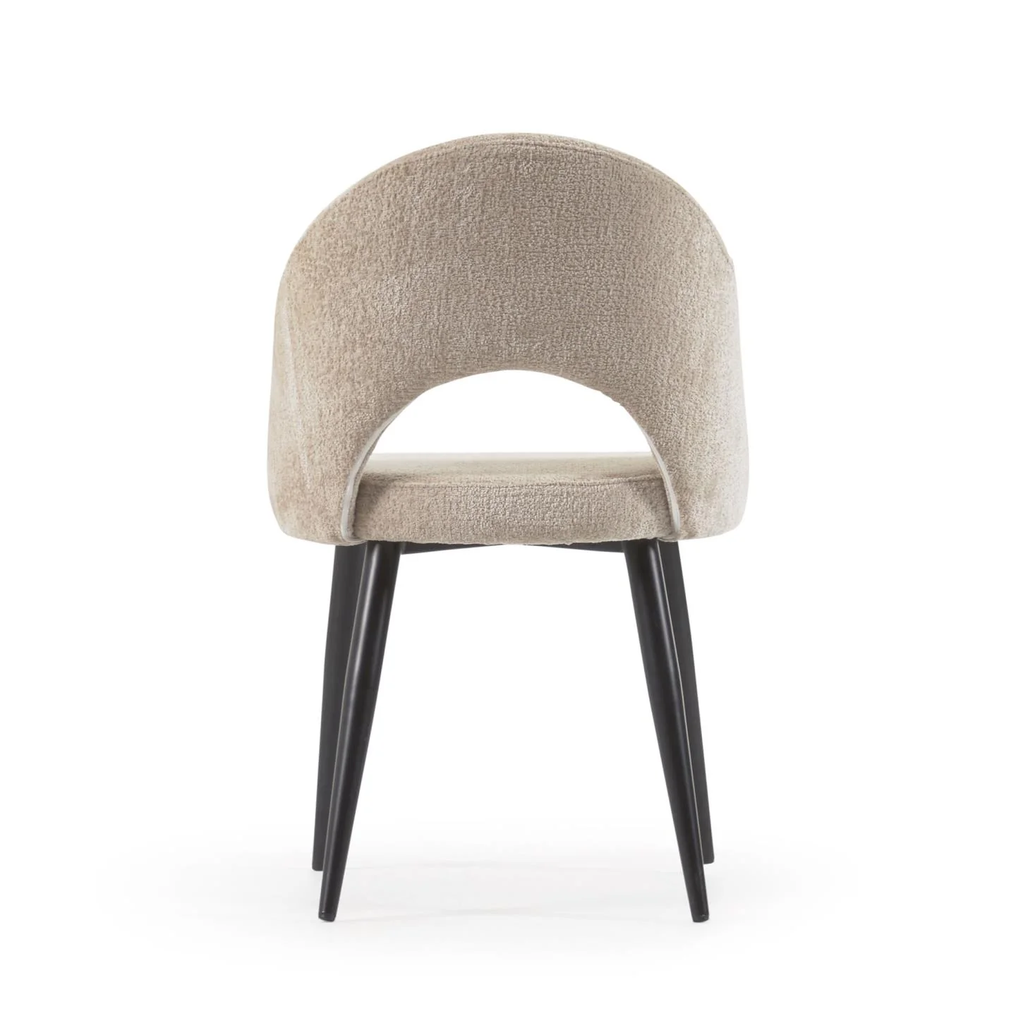 Stuhl Mael aus beigem Chenille und Stahlbeinen mit schwarzem Finish - Image 5
