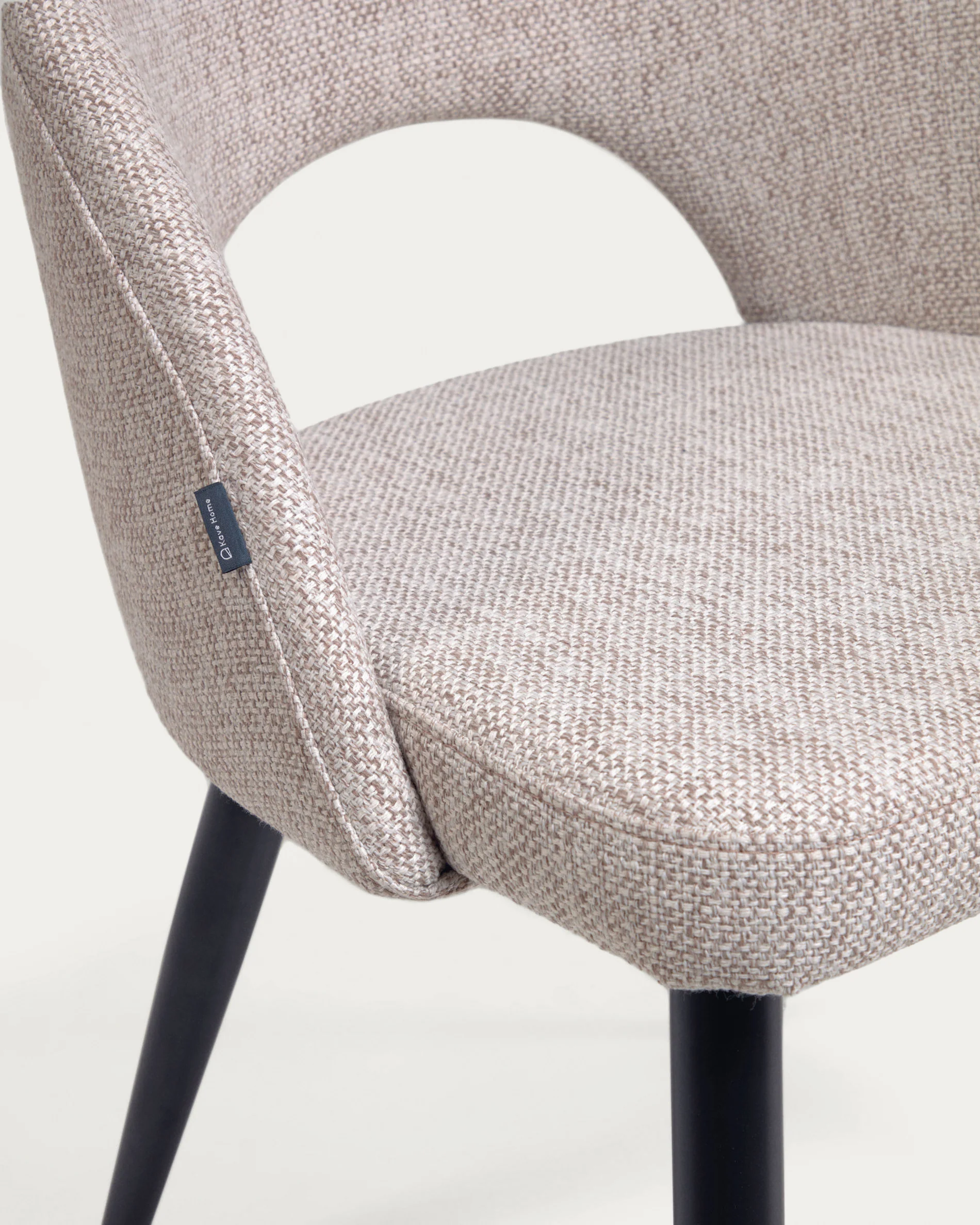 Stuhl Mael beiger mit Stahlbeinen mit schwarzem Finish - Image 10