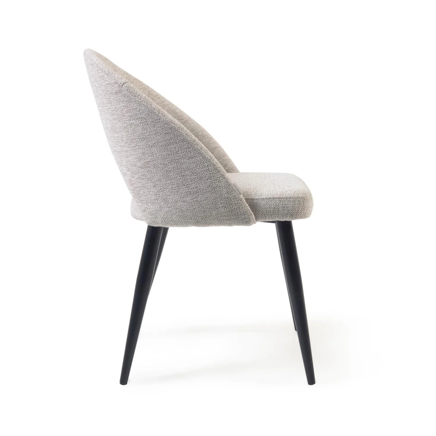 Stuhl Mael beiger mit Stahlbeinen mit schwarzem Finish - Image 5