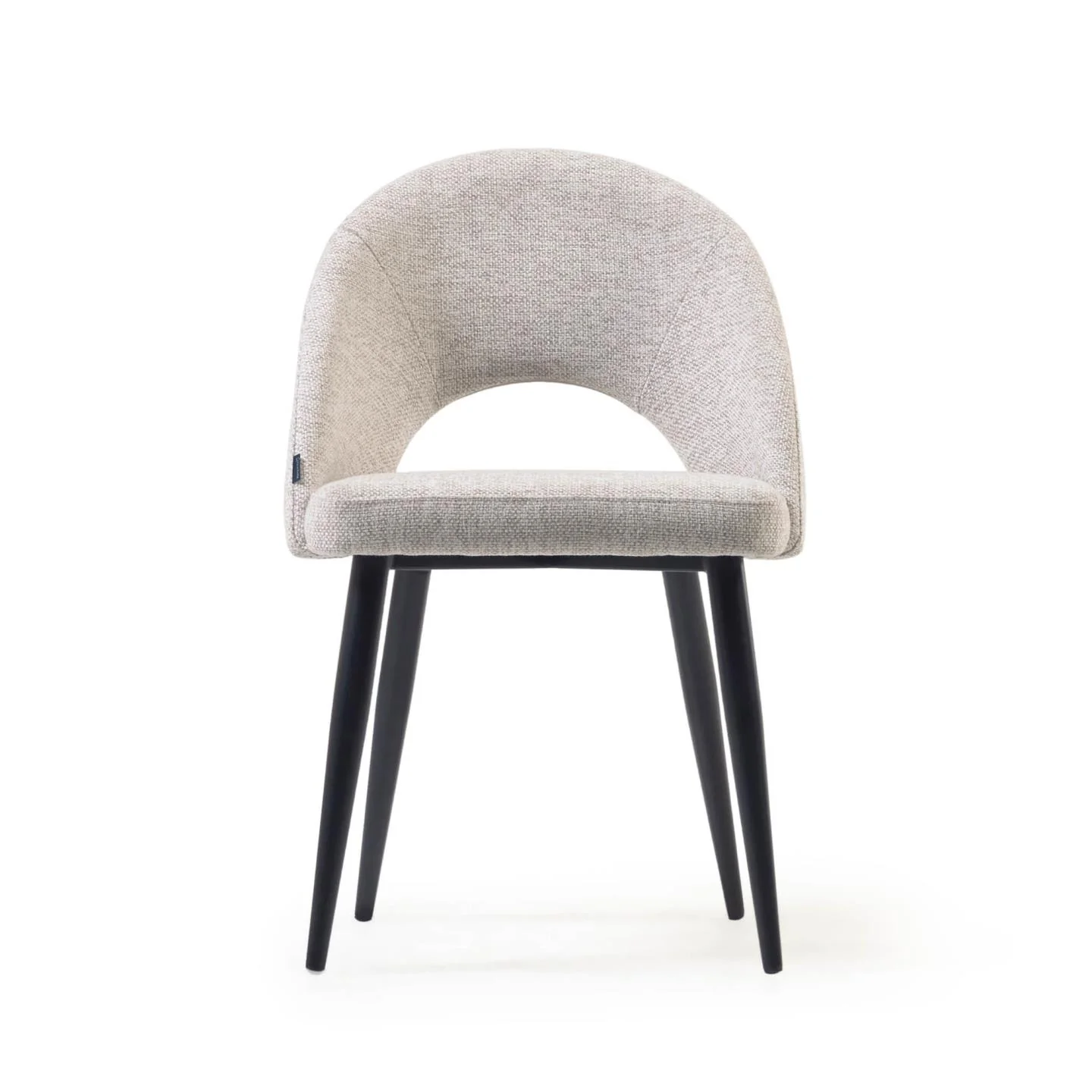Stuhl Mael beiger mit Stahlbeinen mit schwarzem Finish - Image 7