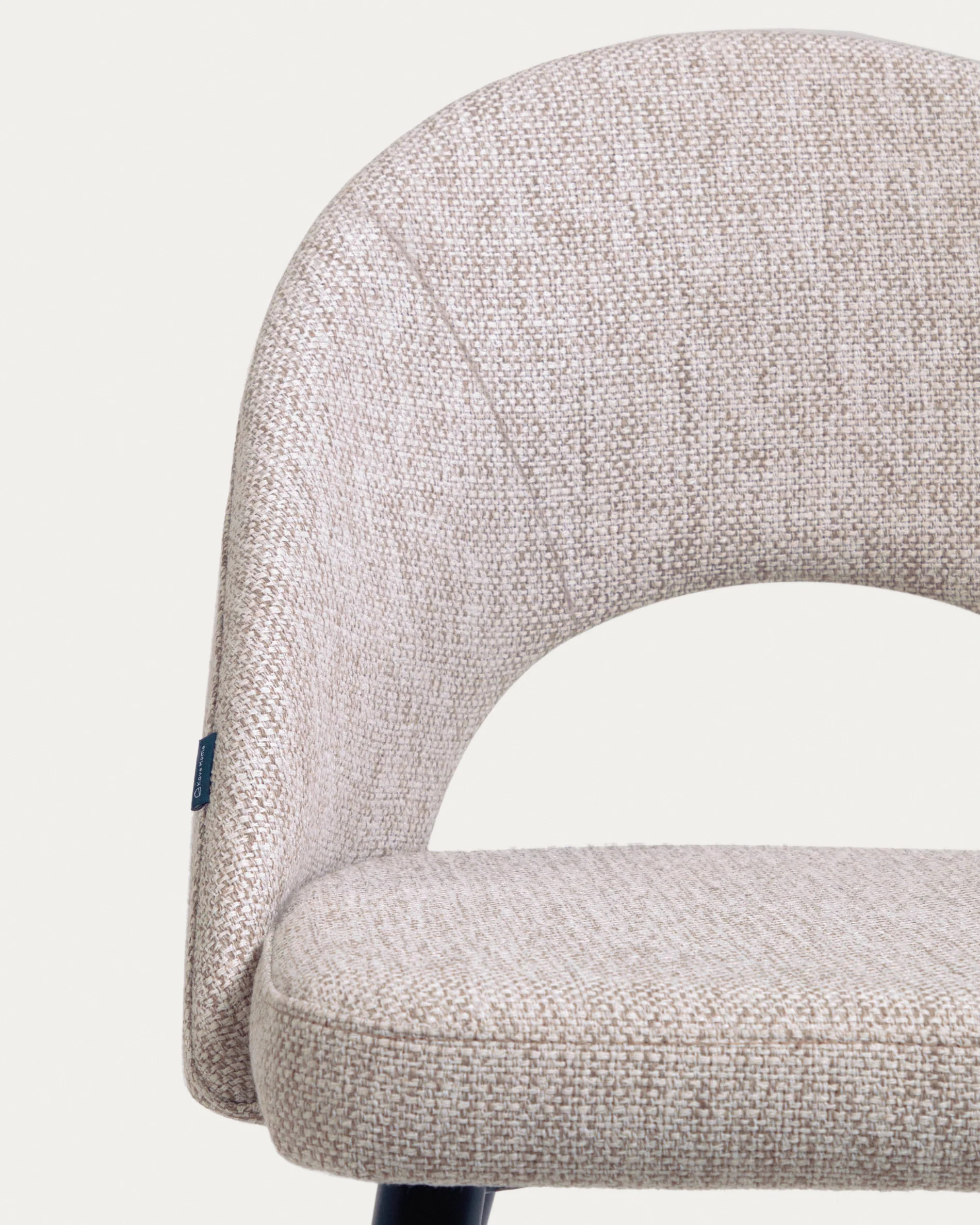Stuhl Mael beiger mit Stahlbeinen mit schwarzem Finish - Image 9