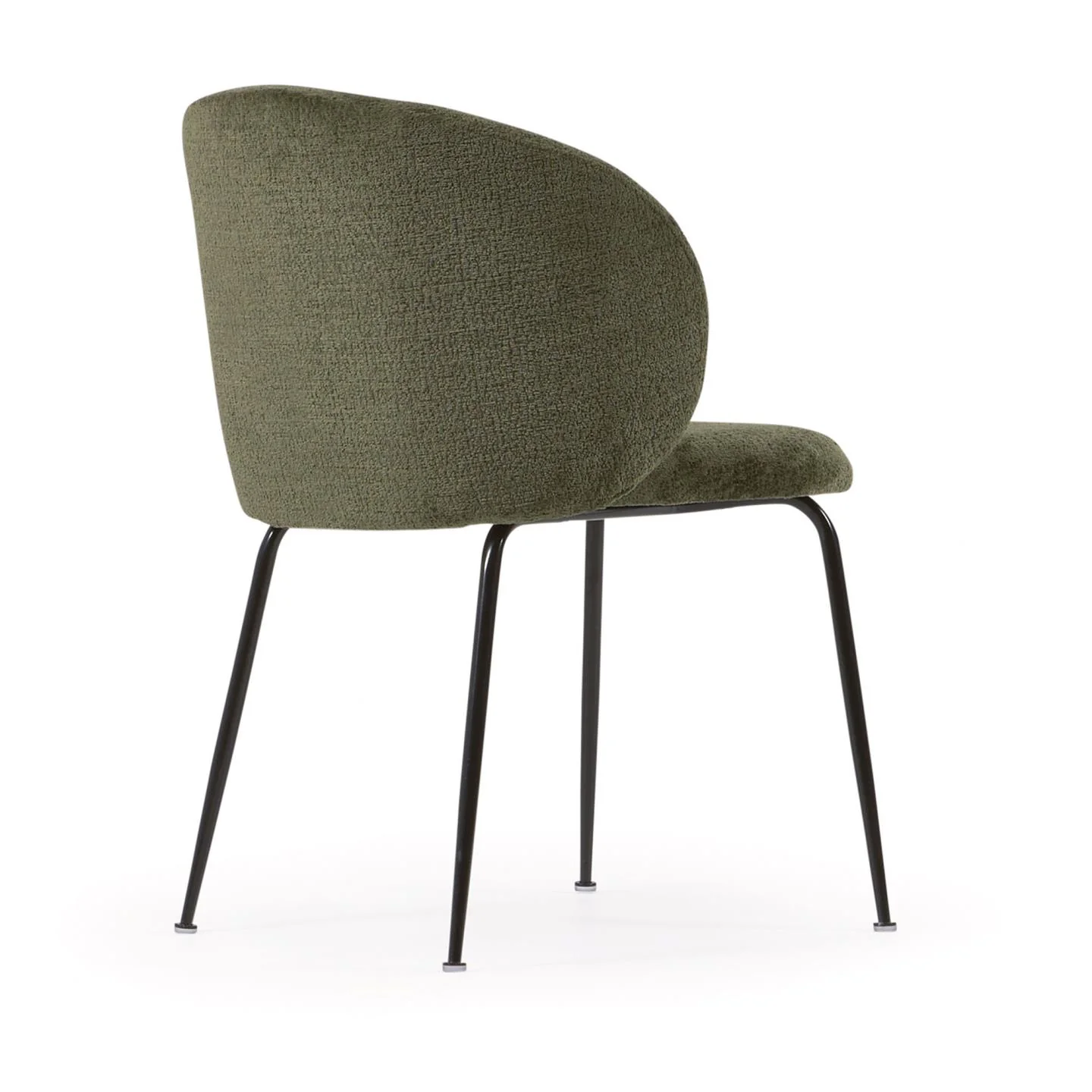 Minna Stuhl aus grünem Chenille und Stahlbeinen mit schwarzem Finish - Image 8