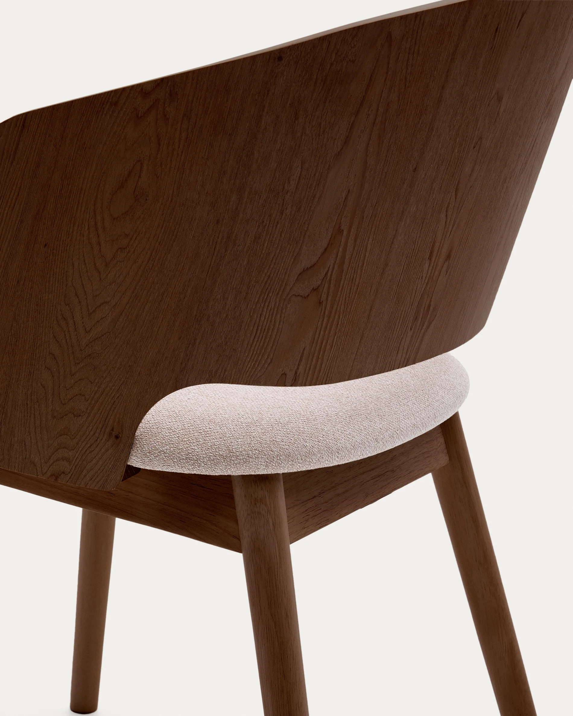 Stuhl Senoa aus Eschefurnier und massivem Kautschukholz mit Wengé-Finish und beigefarbener Chenille - Image 9