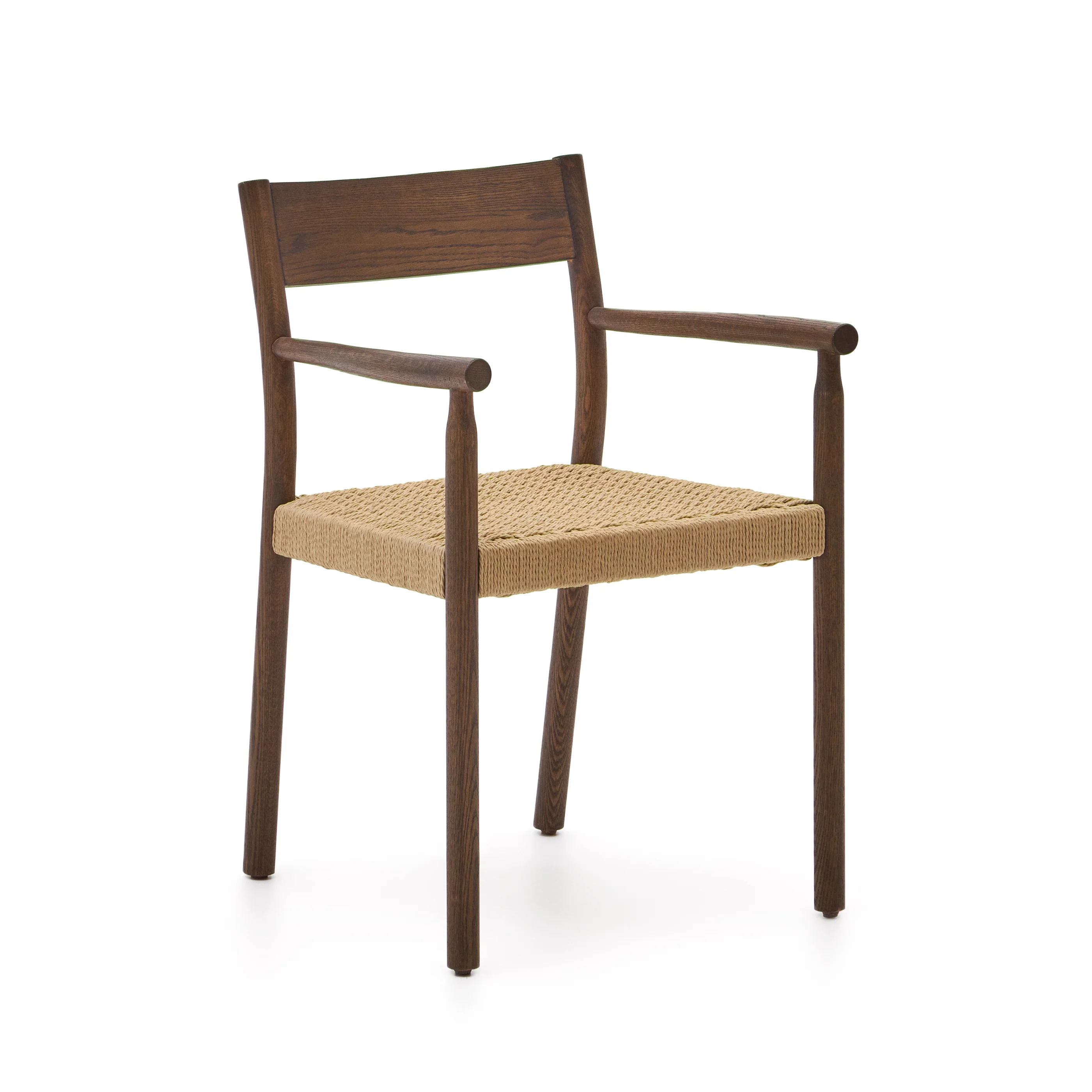 Stuhl Yalia aus massiver Eiche mit Nussbaum-Finish und Sitz aus Seil FSC 100% - Image 2