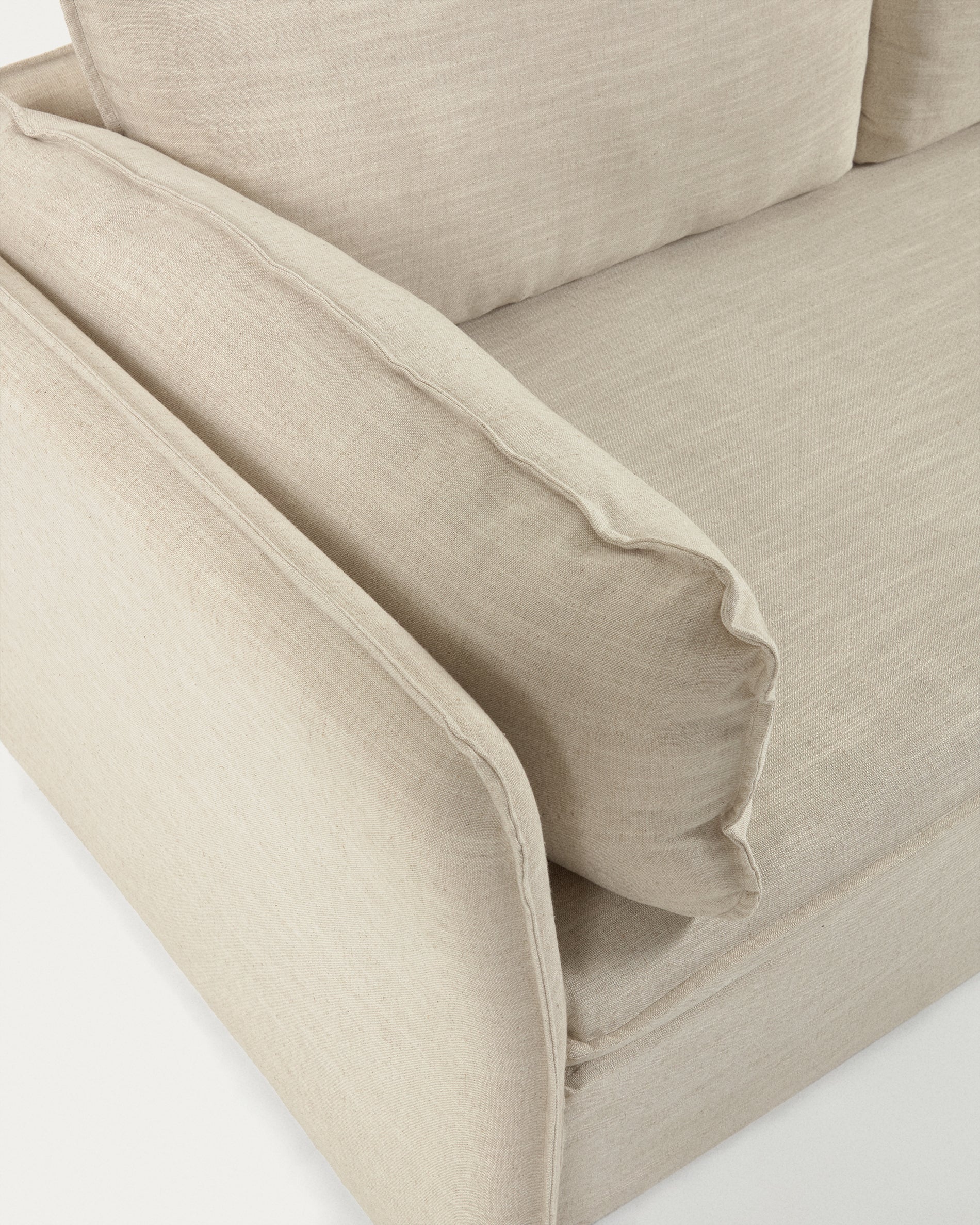 Tanit Schlafsofa weiß und Beine aus massivem Buchenholz mit natürlichem Finish 210 cm - Image 11