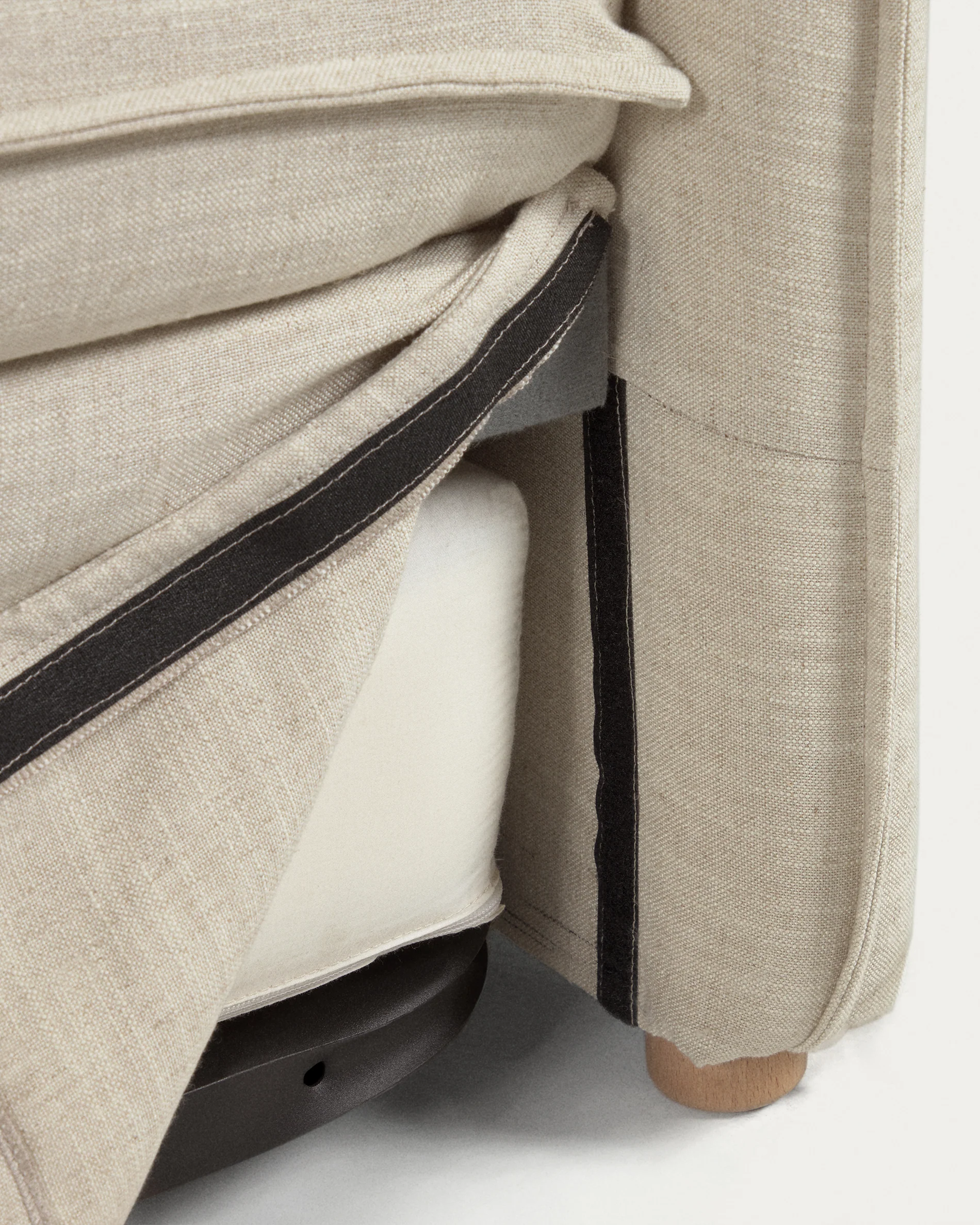 Tanit Schlafsofa weiß und Beine aus massivem Buchenholz mit natürlichem Finish 210 cm - Image 15