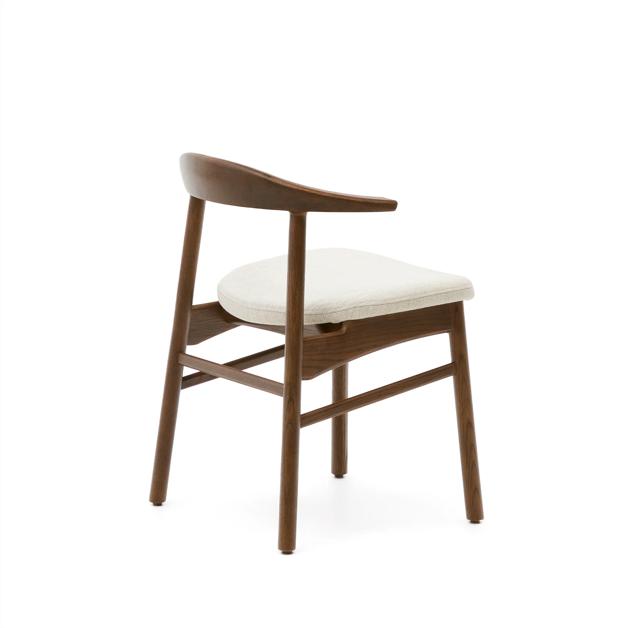 Timons Stuhl abnehmbarer Bezug Chenille beige massive Eiche Nussbaum-Finish FSC Mix Credit - Image 3