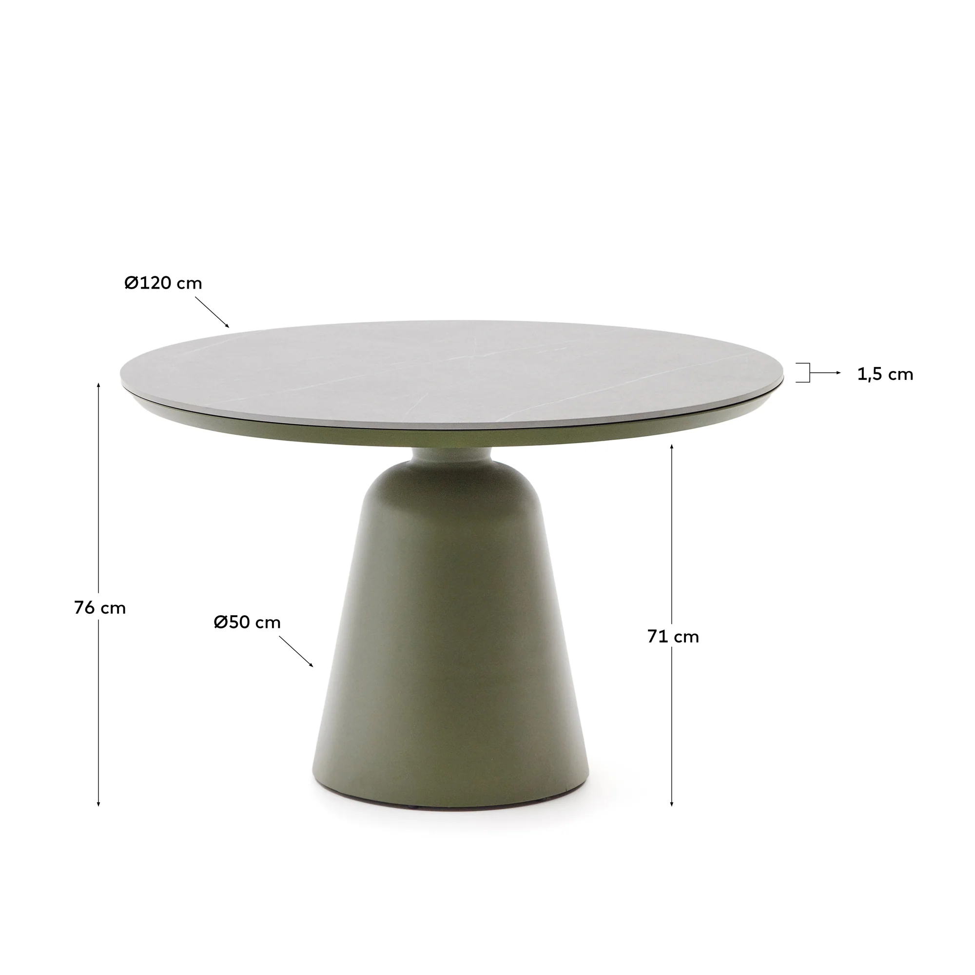 Tudons Outdoor-Tisch aus Aluminium mit grüner Keramikplatte Ø 120 cm - Image 6
