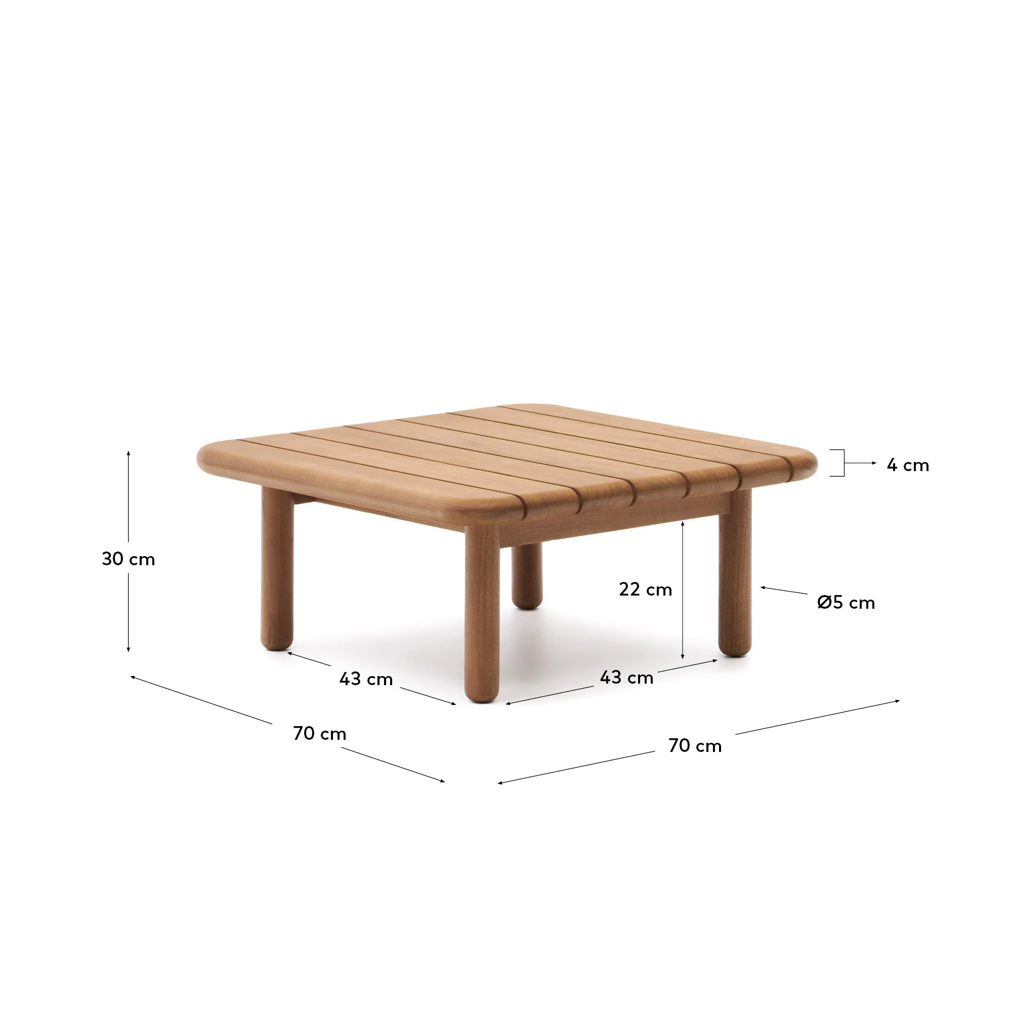Turqueta Couchtisch aus massivem Teakholz FSC 100% 70 x 70 cm - Image 5