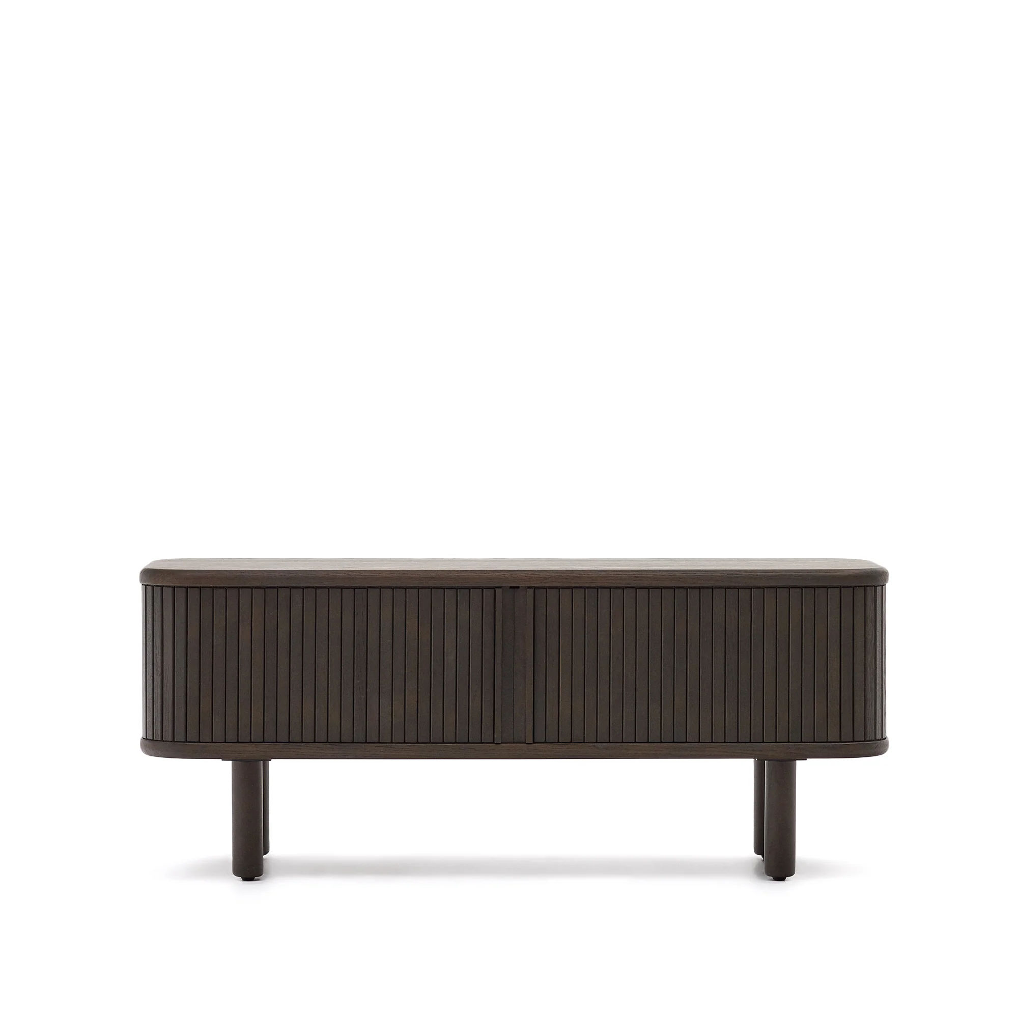 TV-Möbel Mailen 2 Türen in Eschenfurnier mit dunklem Finish 120 x 50 cm
