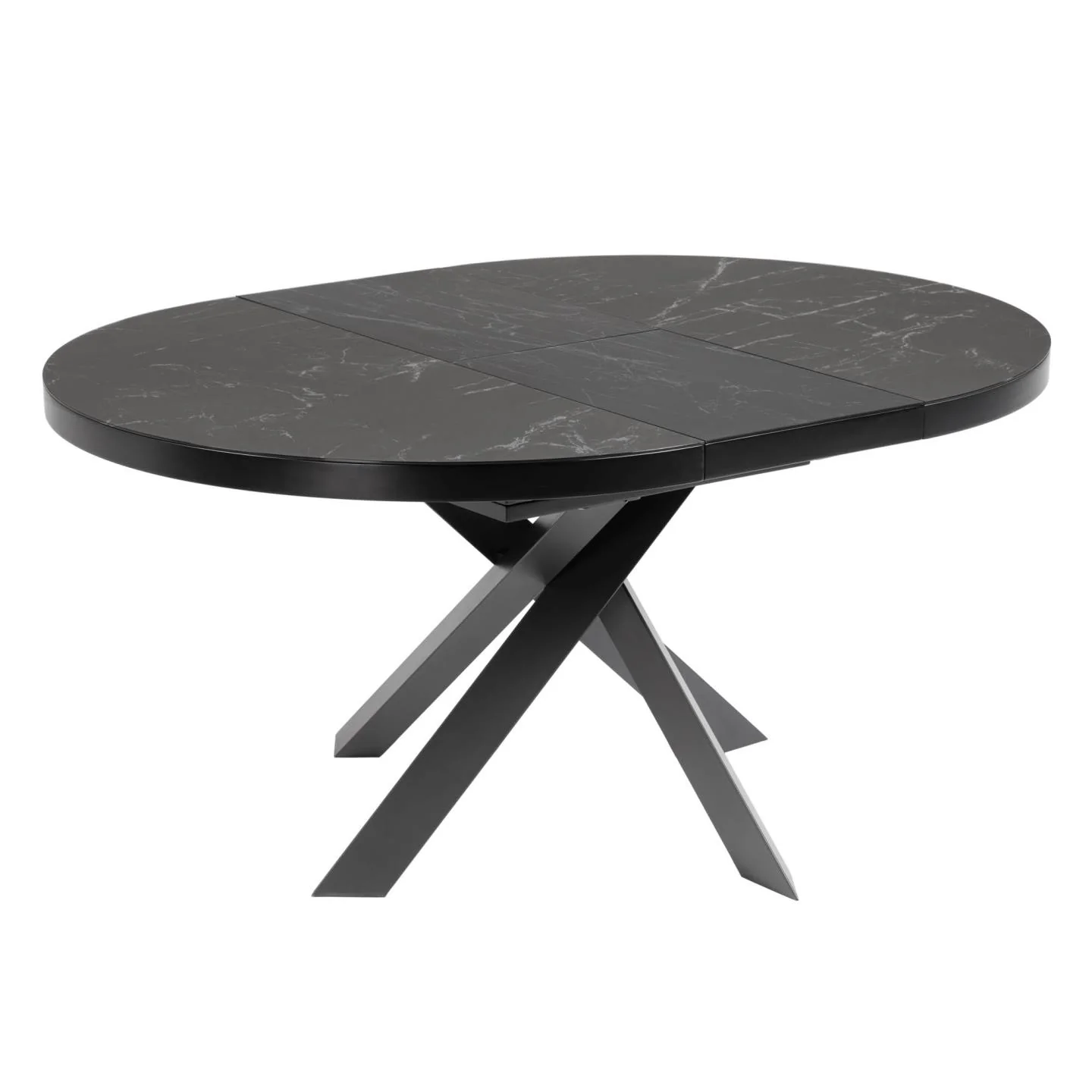 Vashti Ausziehtisch Feinsteinzeugplatte Schwarz Ø 120 x 120 oder 160 cm - Image 5