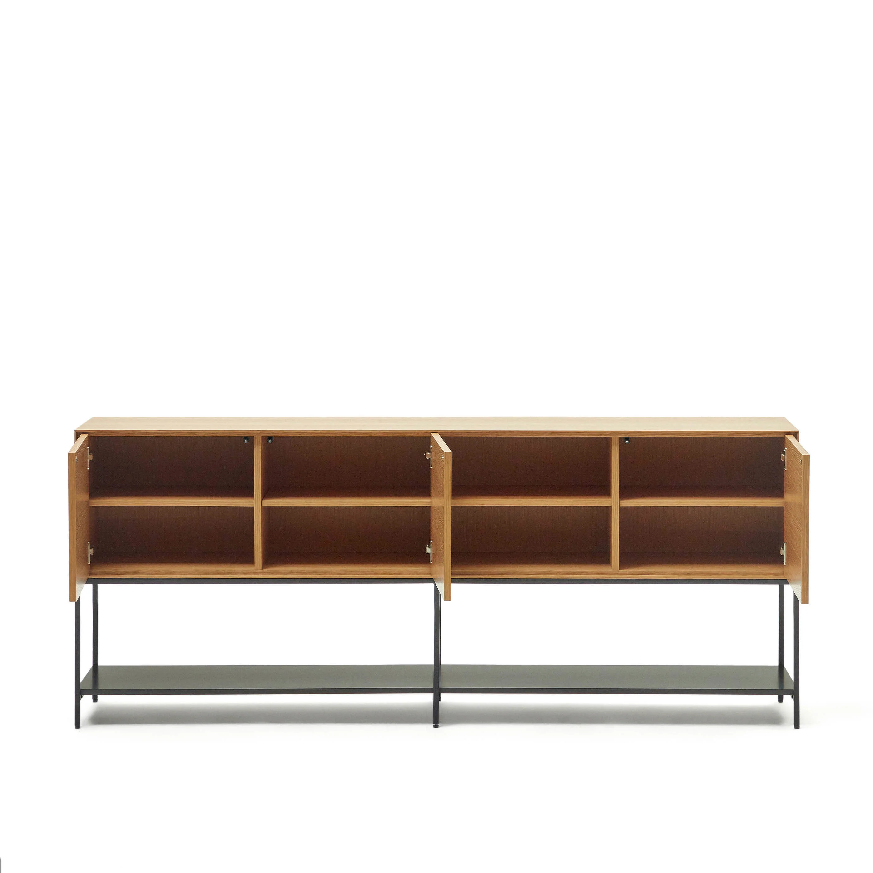 Vedrana Kommode 3 Türen aus Eichenfurnier und Stahlbeine in Schwarz 195 x 80 cm - Image 4
