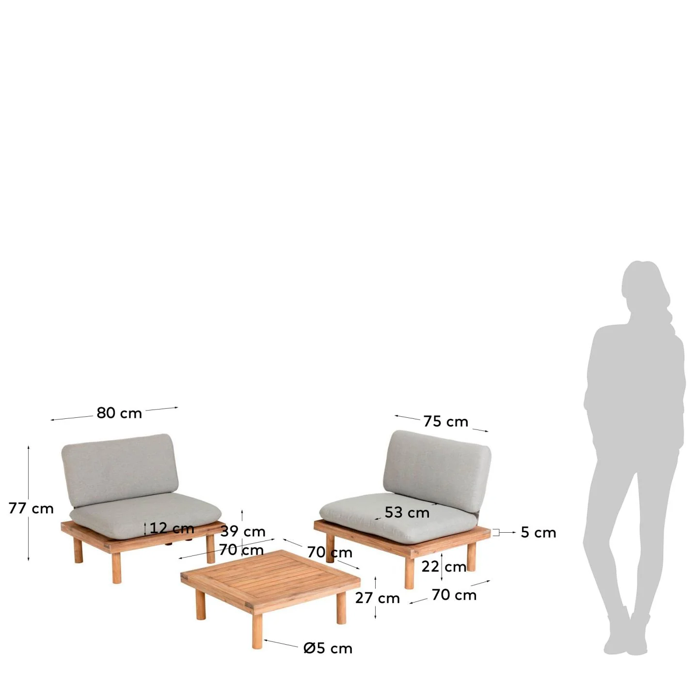 Viridis Outdoor Set, bestehend aus 4 Sessel und 2 Tischen FSC 100% - Image 13
