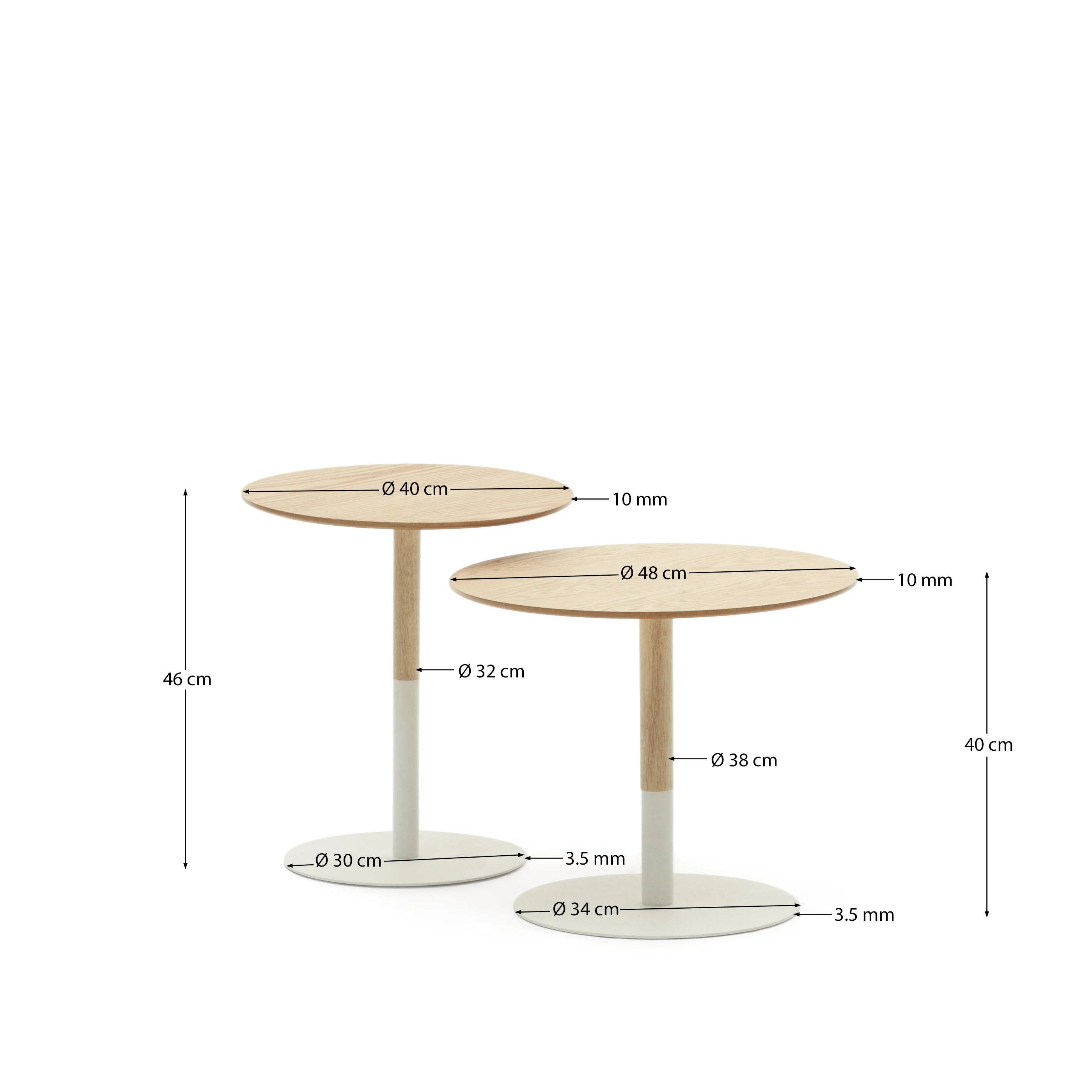 Watse 2-Set runde Beistelltischen Ø 40 cm/Ø 48 cm - Image 3