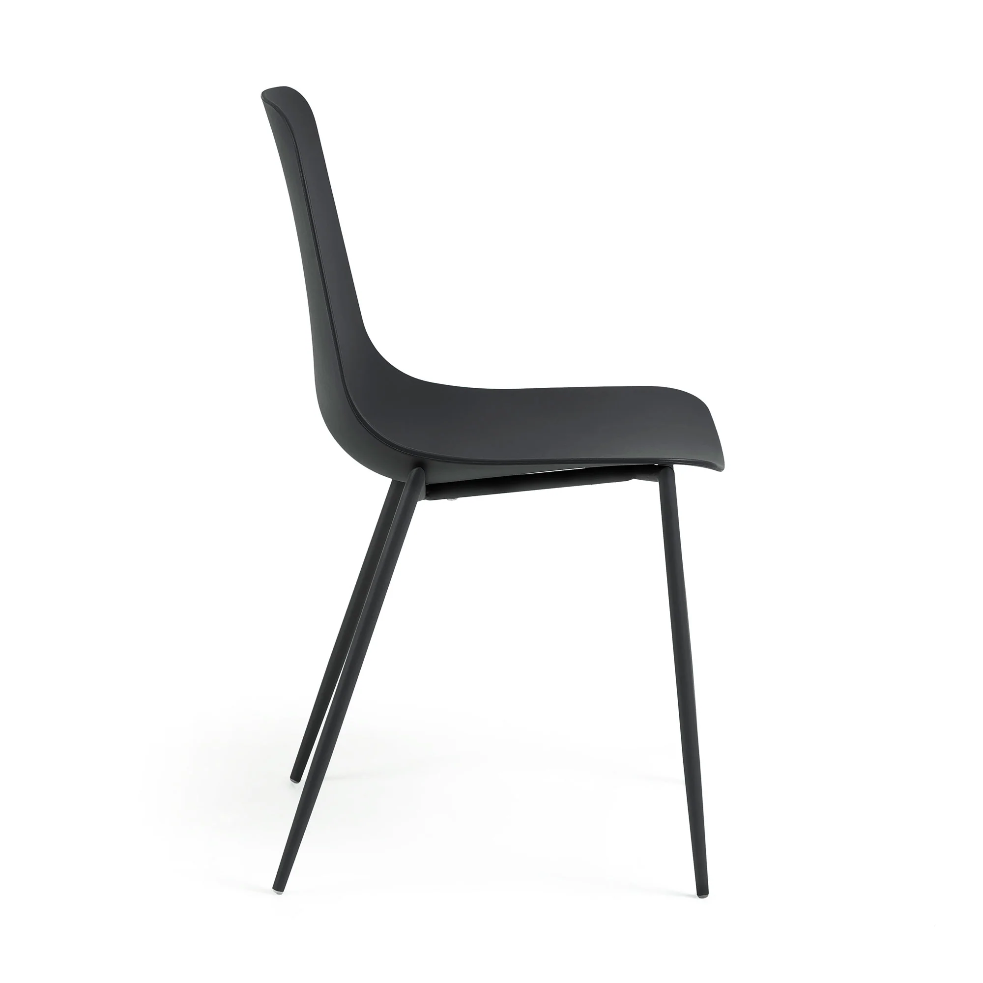 Whatts Stuhl mit Stahlbeinen in Schwarz - Image 2